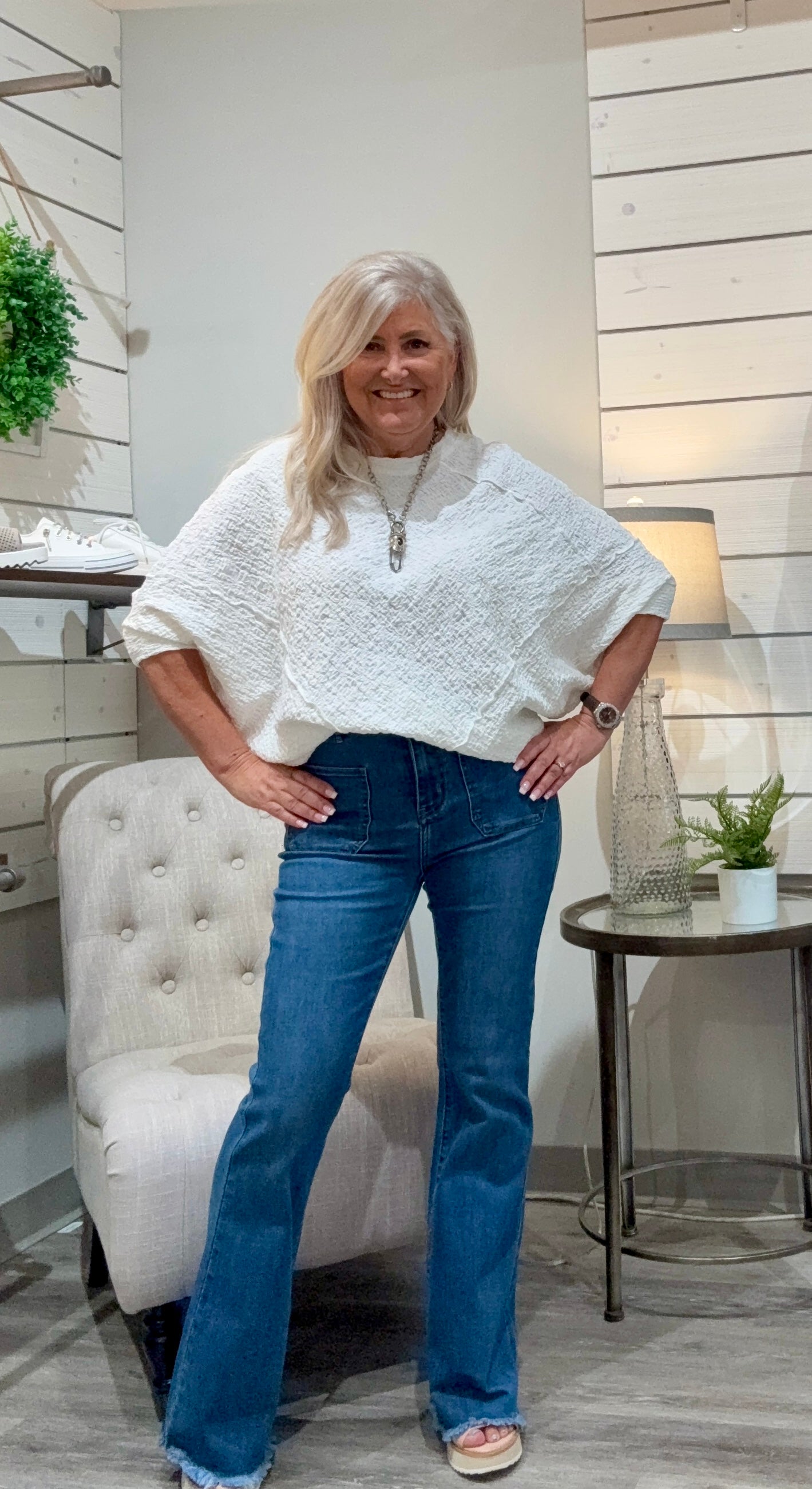 Textured Cotton Mix Top