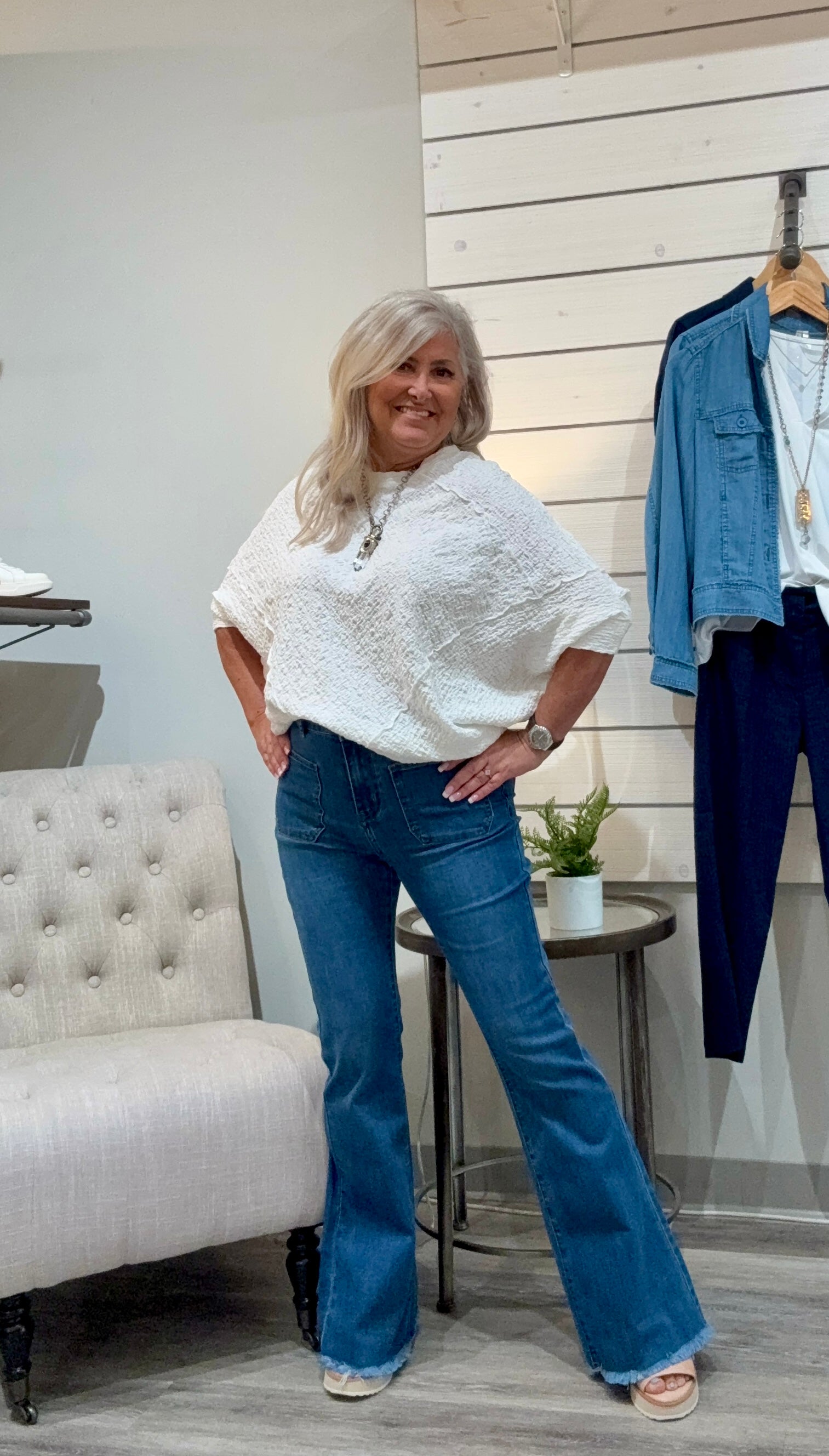 Textured Cotton Mix Top