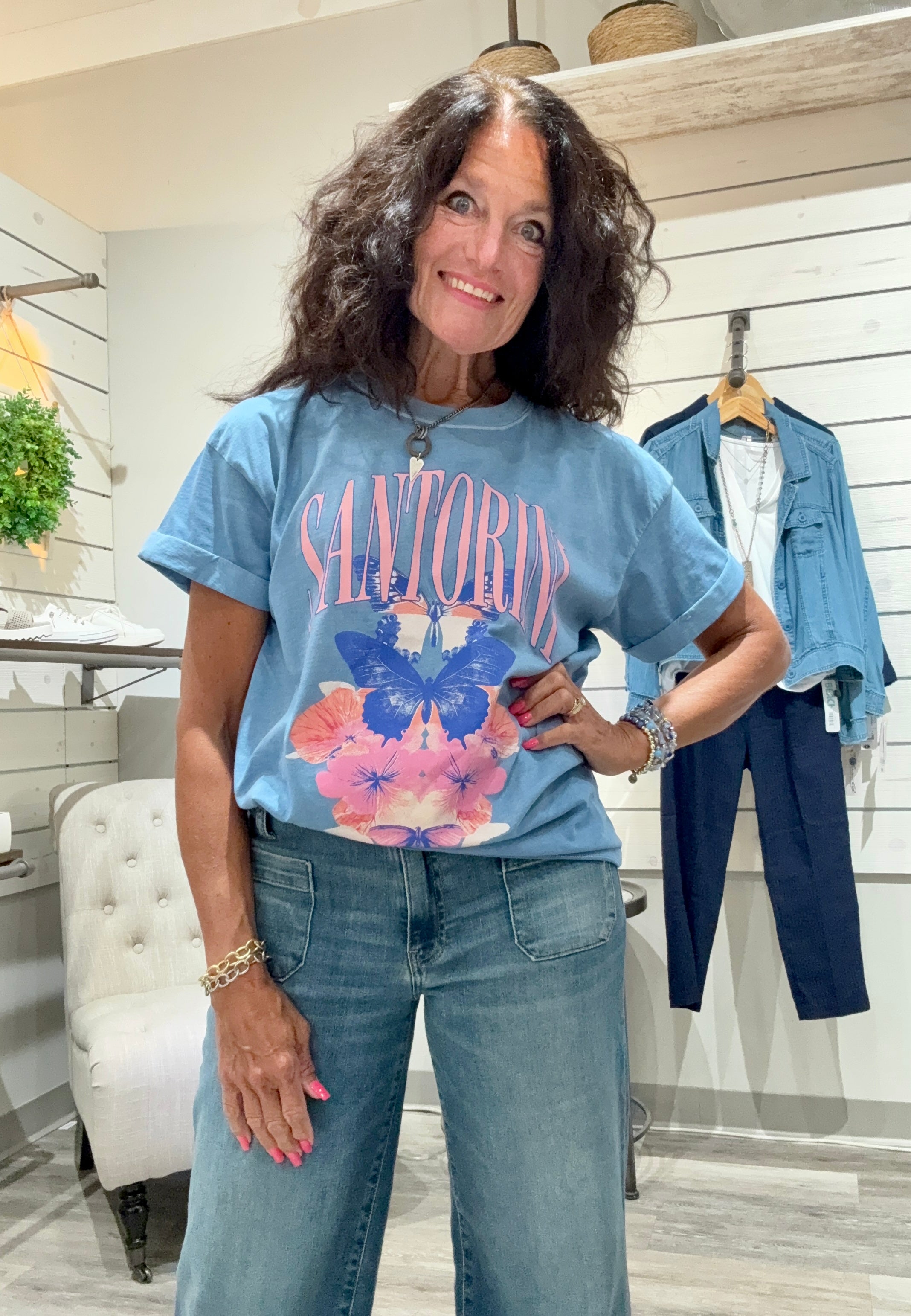 Santorini Butterflies Tee