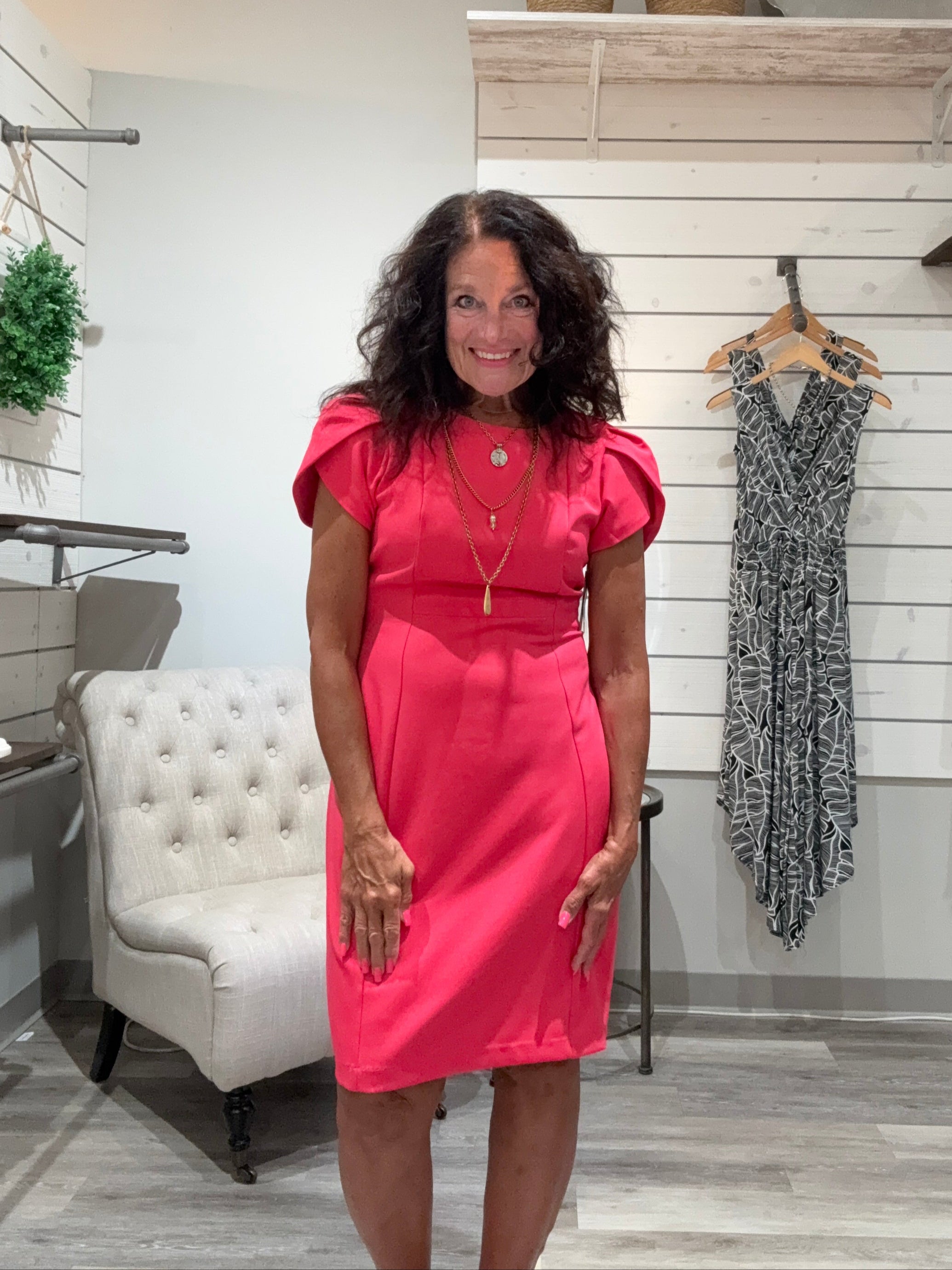 Tulip Sheath Dress- pink