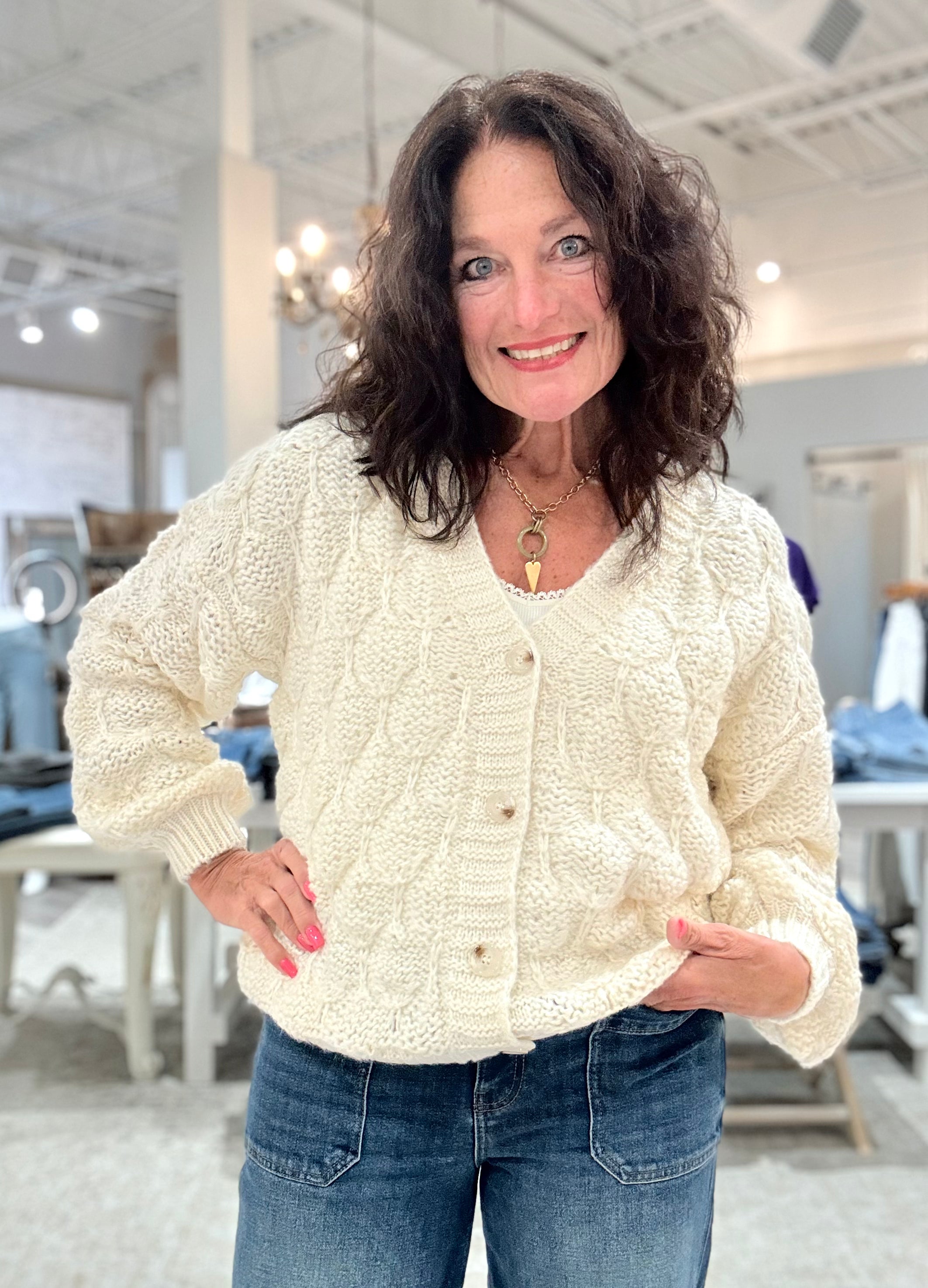 Long Sleeve Button Up Sweater