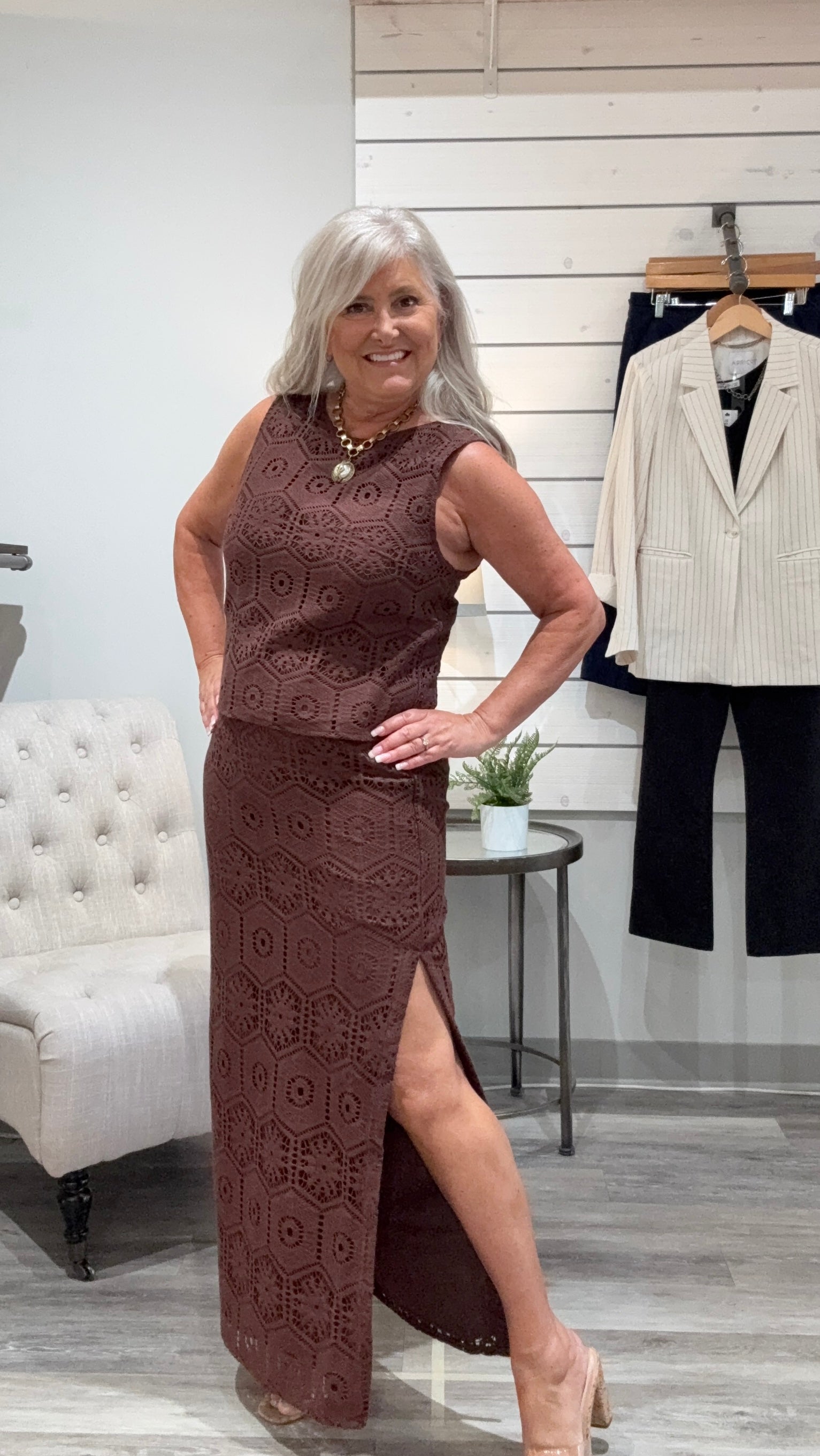 Tile Crochet Lace Shell Top