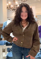 Jacket with Leather Trim