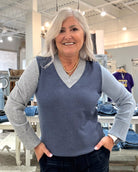 Colorblock V-Neck Sweater