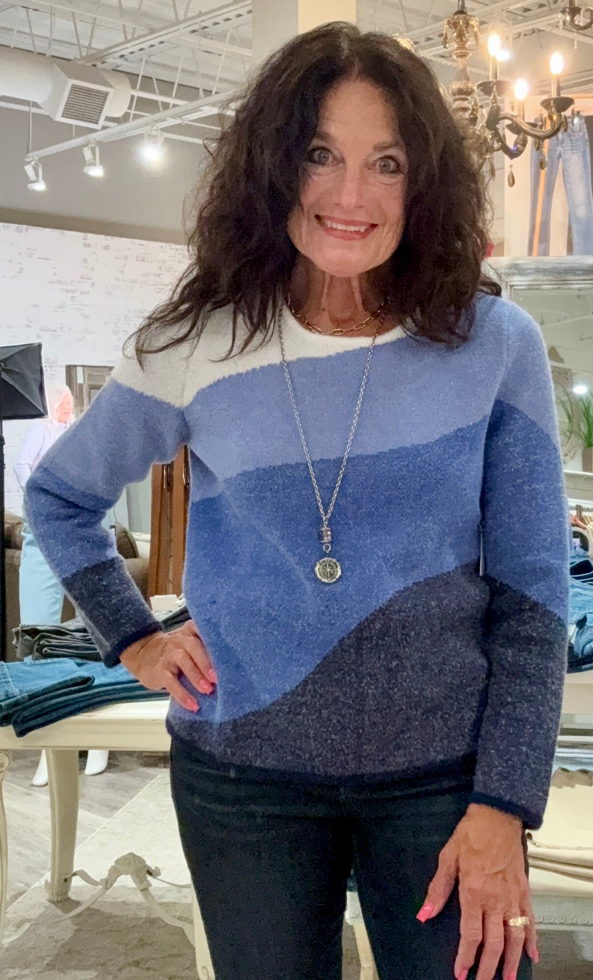 Crew Neck Jacquard Sweater