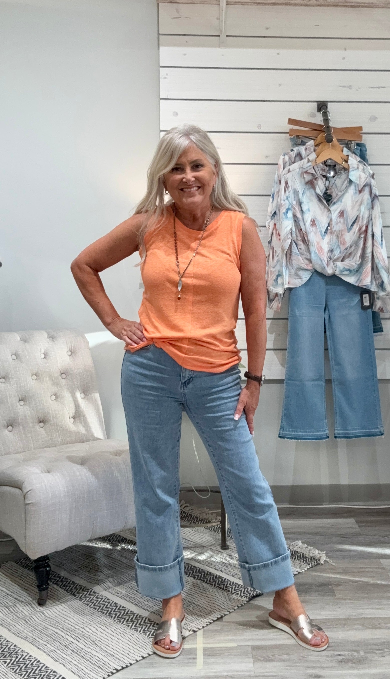 Sleeveless Solid Tee