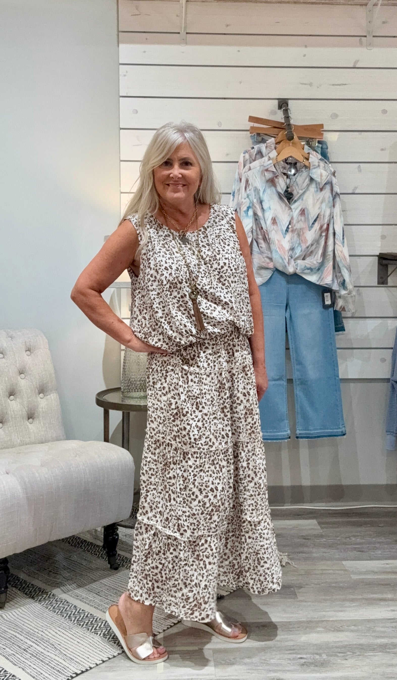 Crepon Cheetah Print Sharon Top