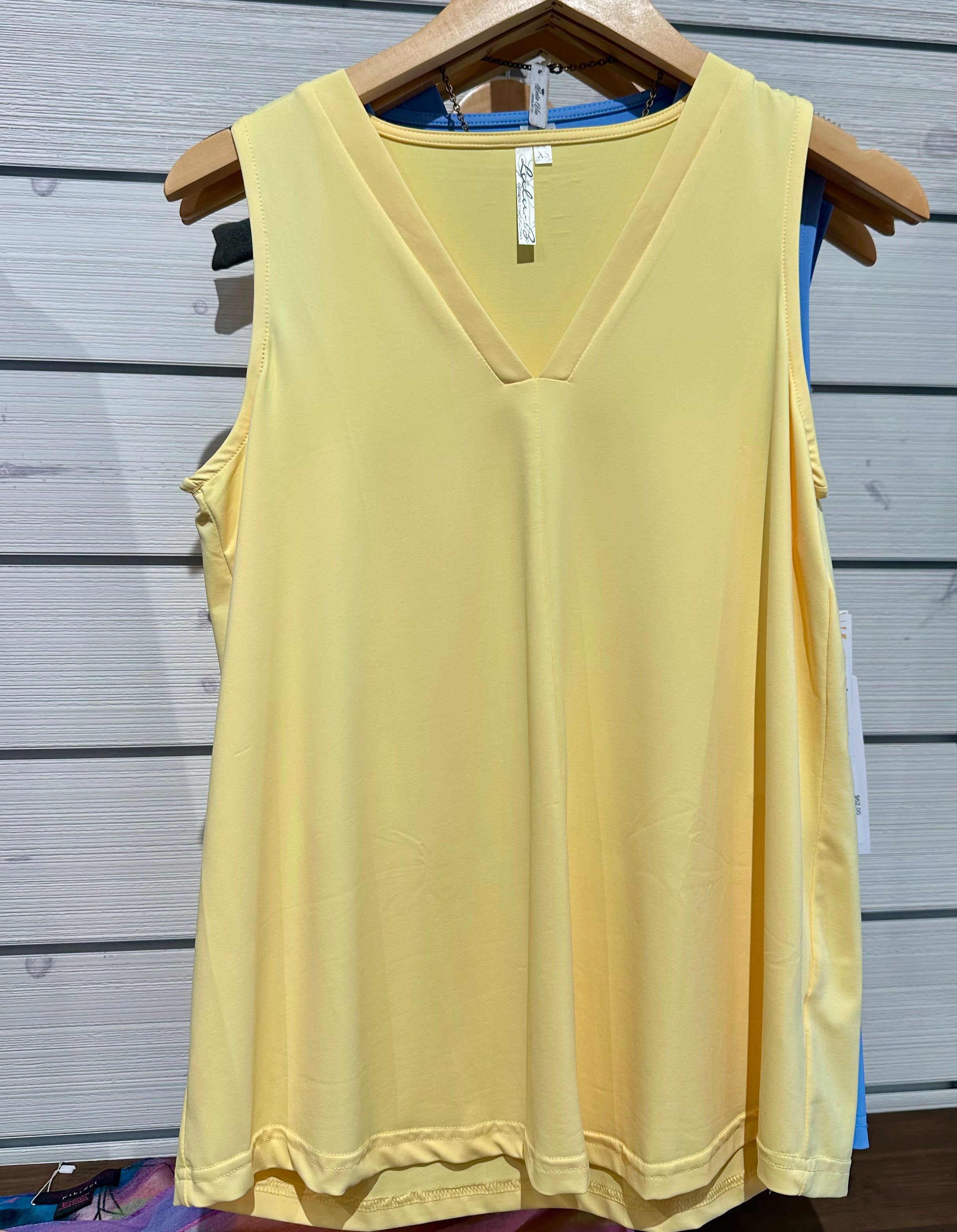Sleeveless V-neck Top Lulu B SPX5080S- SUN