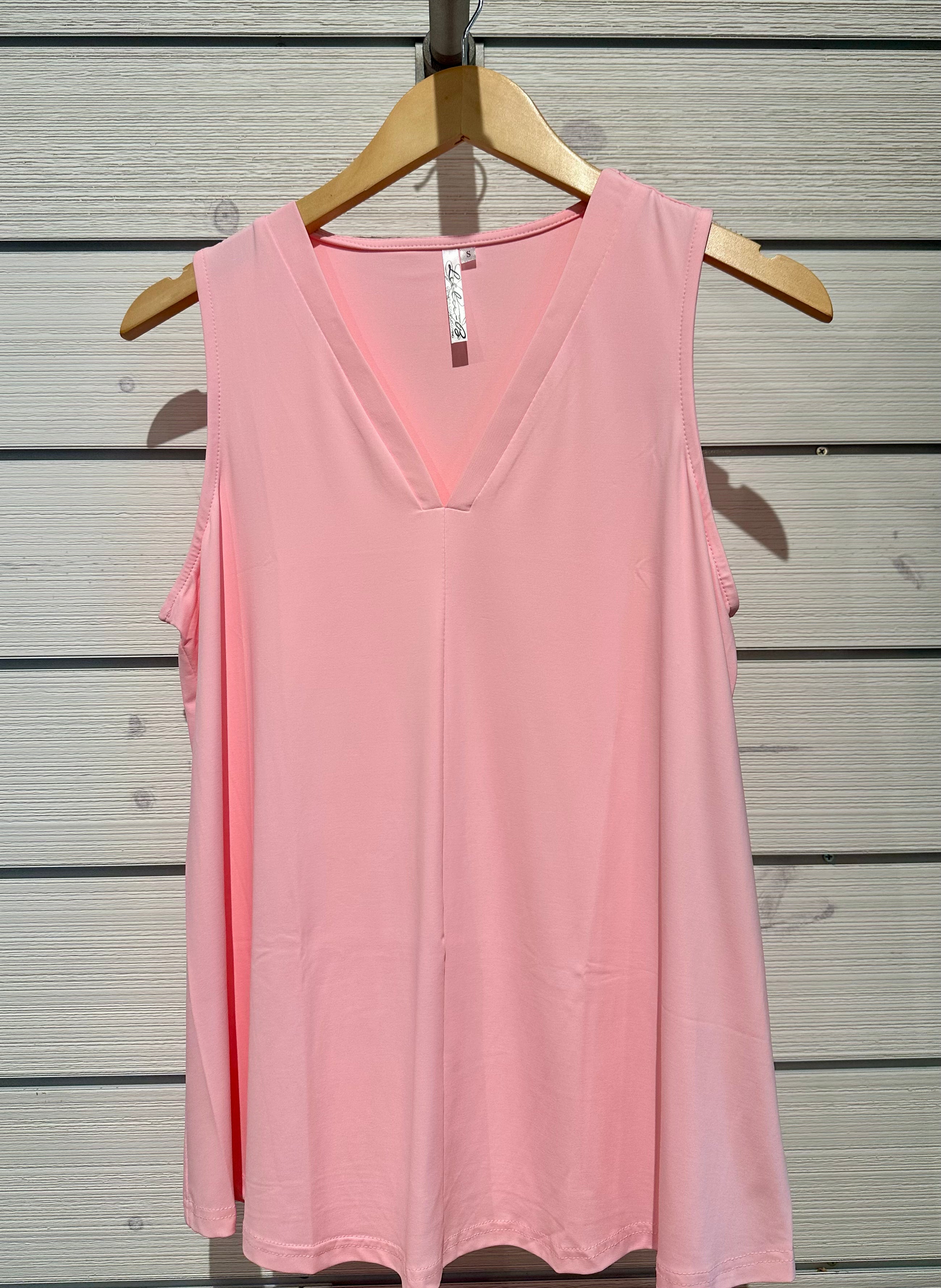 Sleeveless V-neck Top Lulu B SPX5080S- SGP