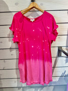 Hi Low Ombre Short Sleeve Dress