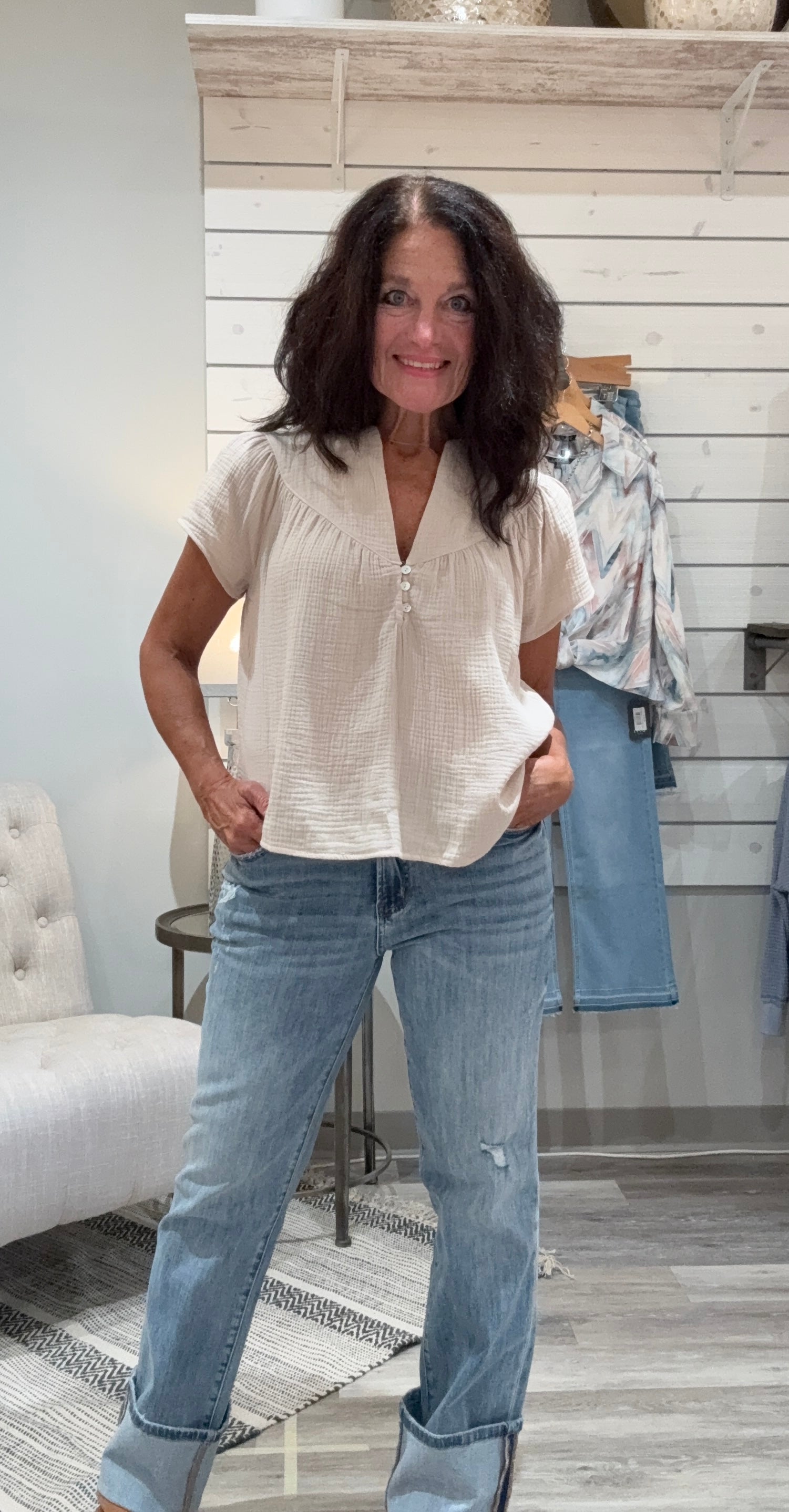 Cotton Gauze Miller Top