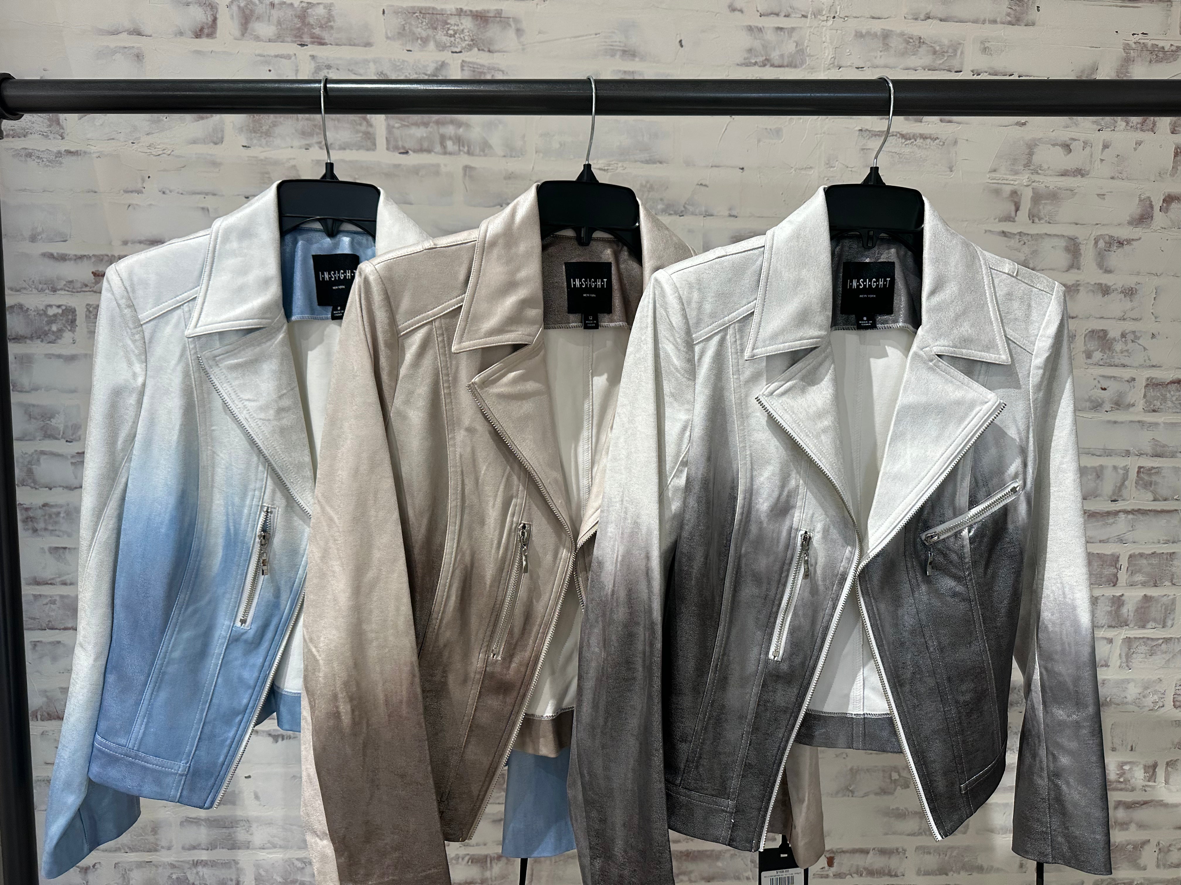 Metallic Vegan Jacket- Blue, cafe, black