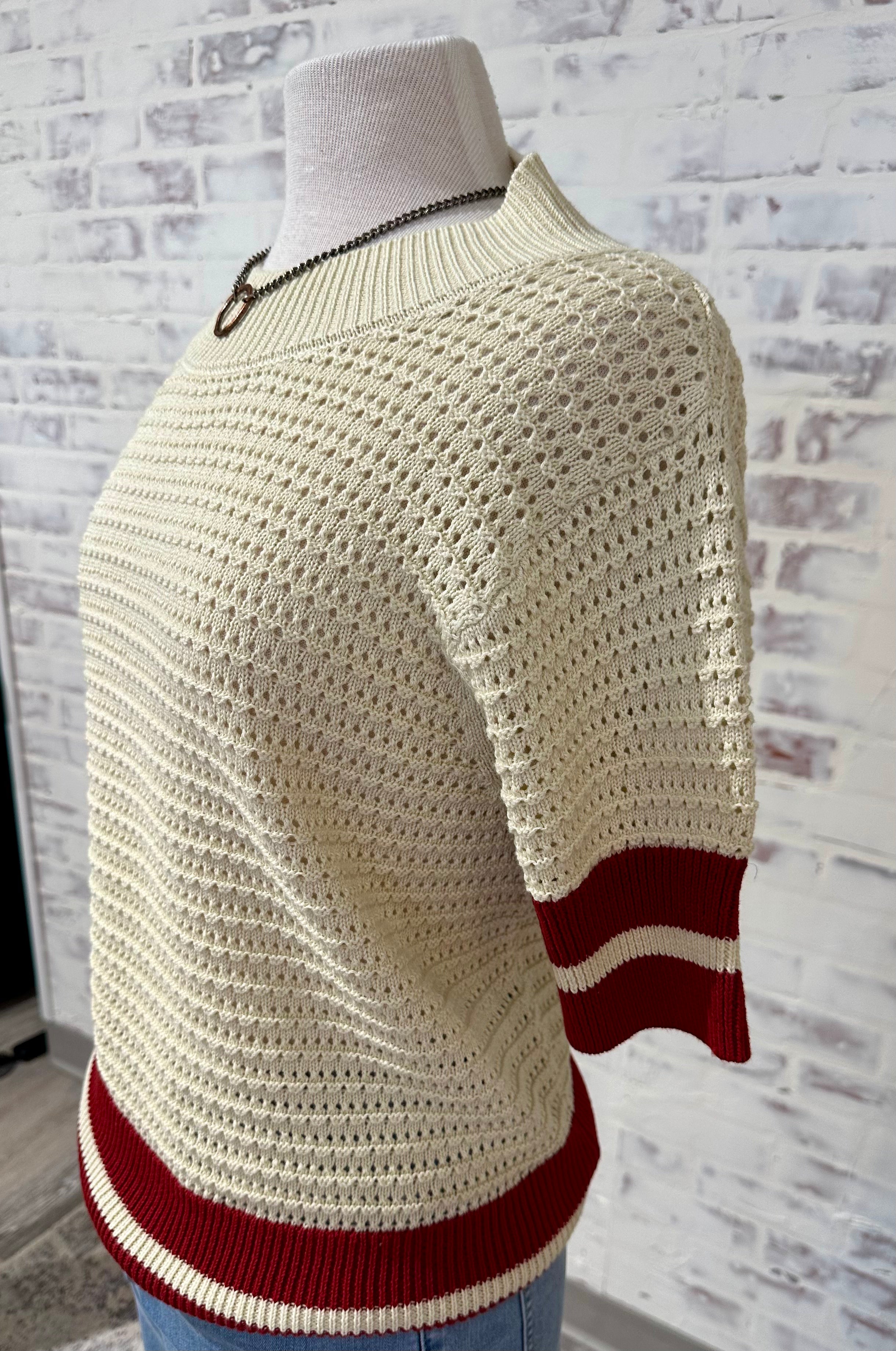 ZYLA-Pullover Ringer Sleeve Sweater