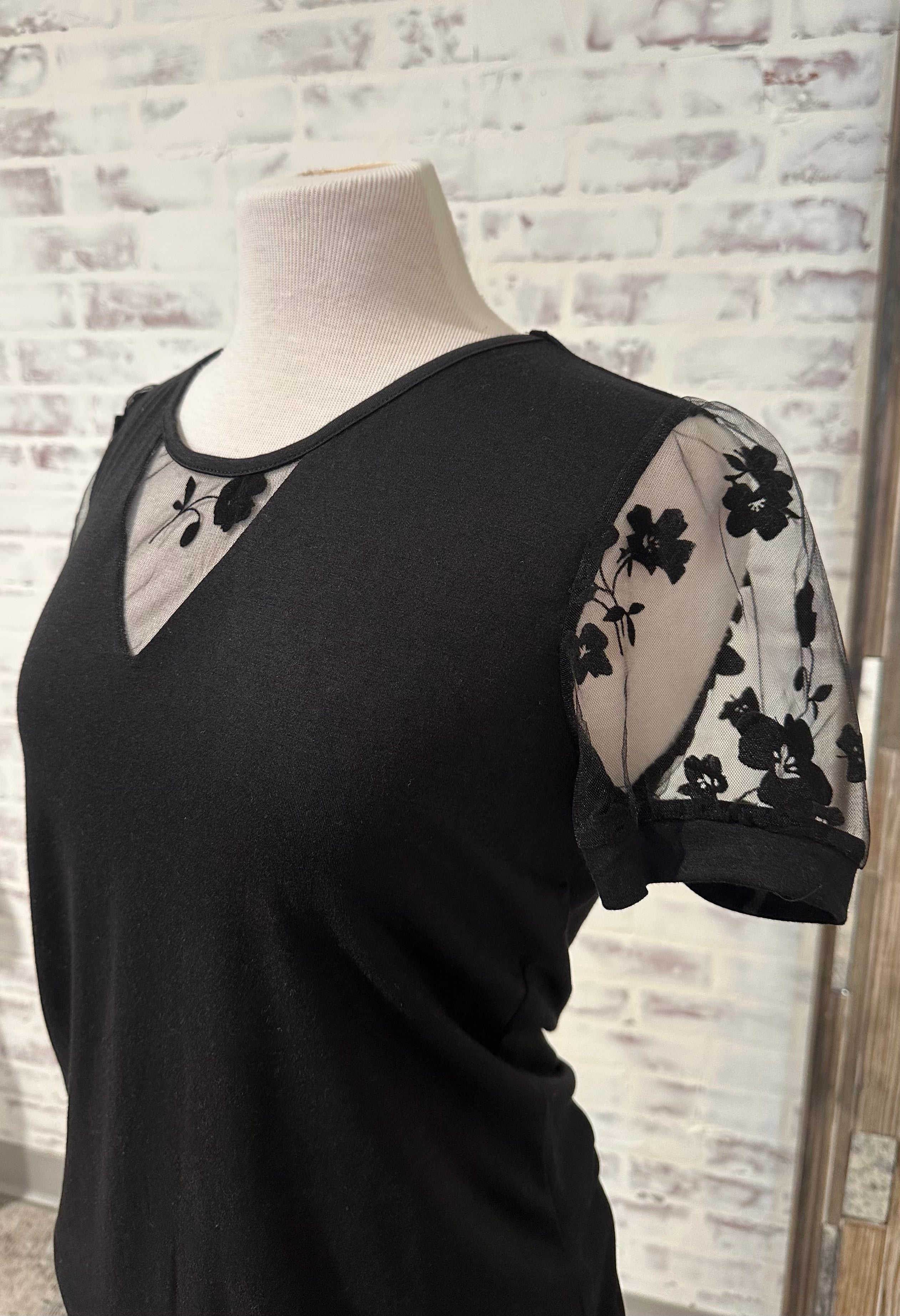 Floral Lace Patchwork Crew Tee