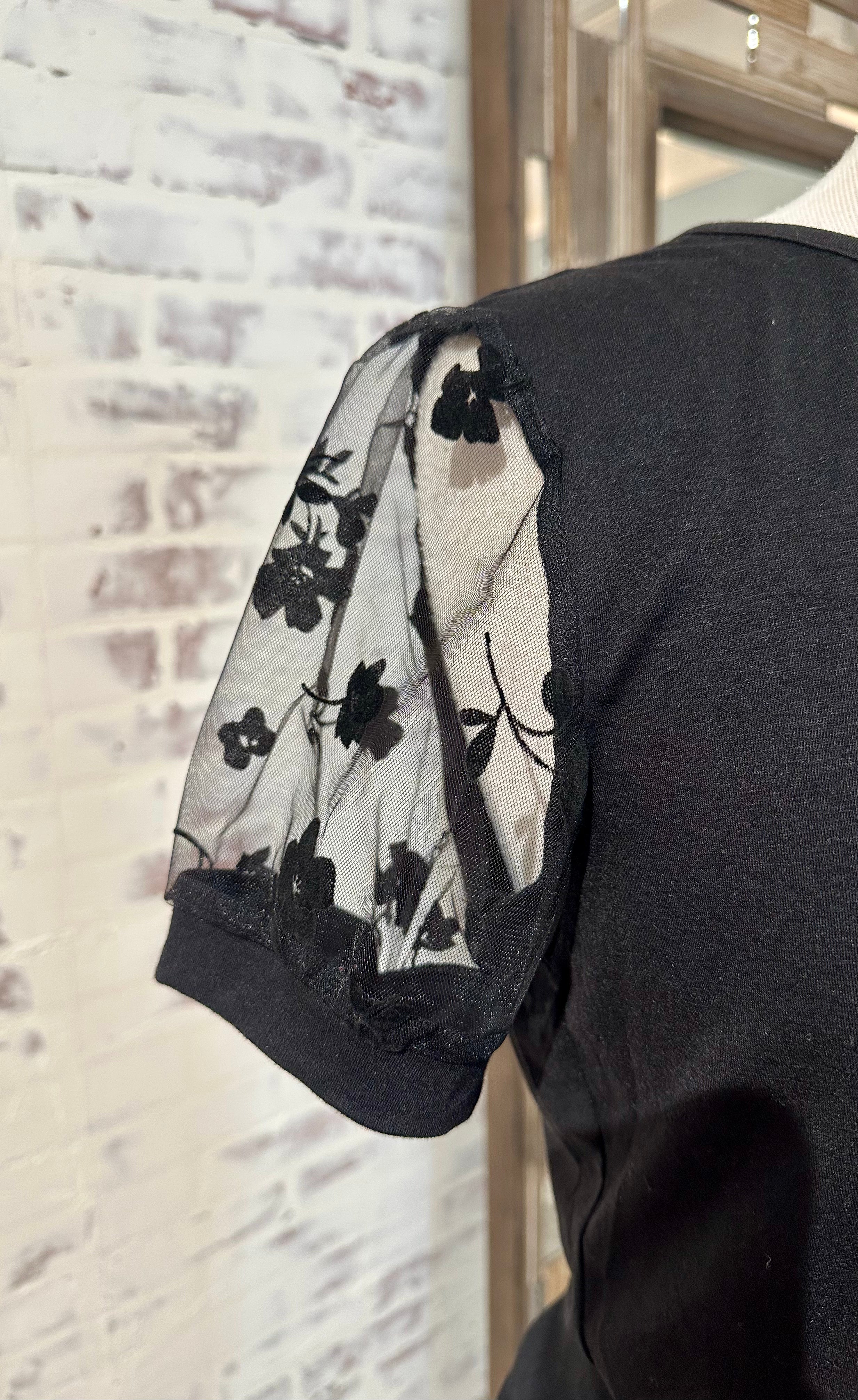 Floral Lace Patchwork Crew Tee