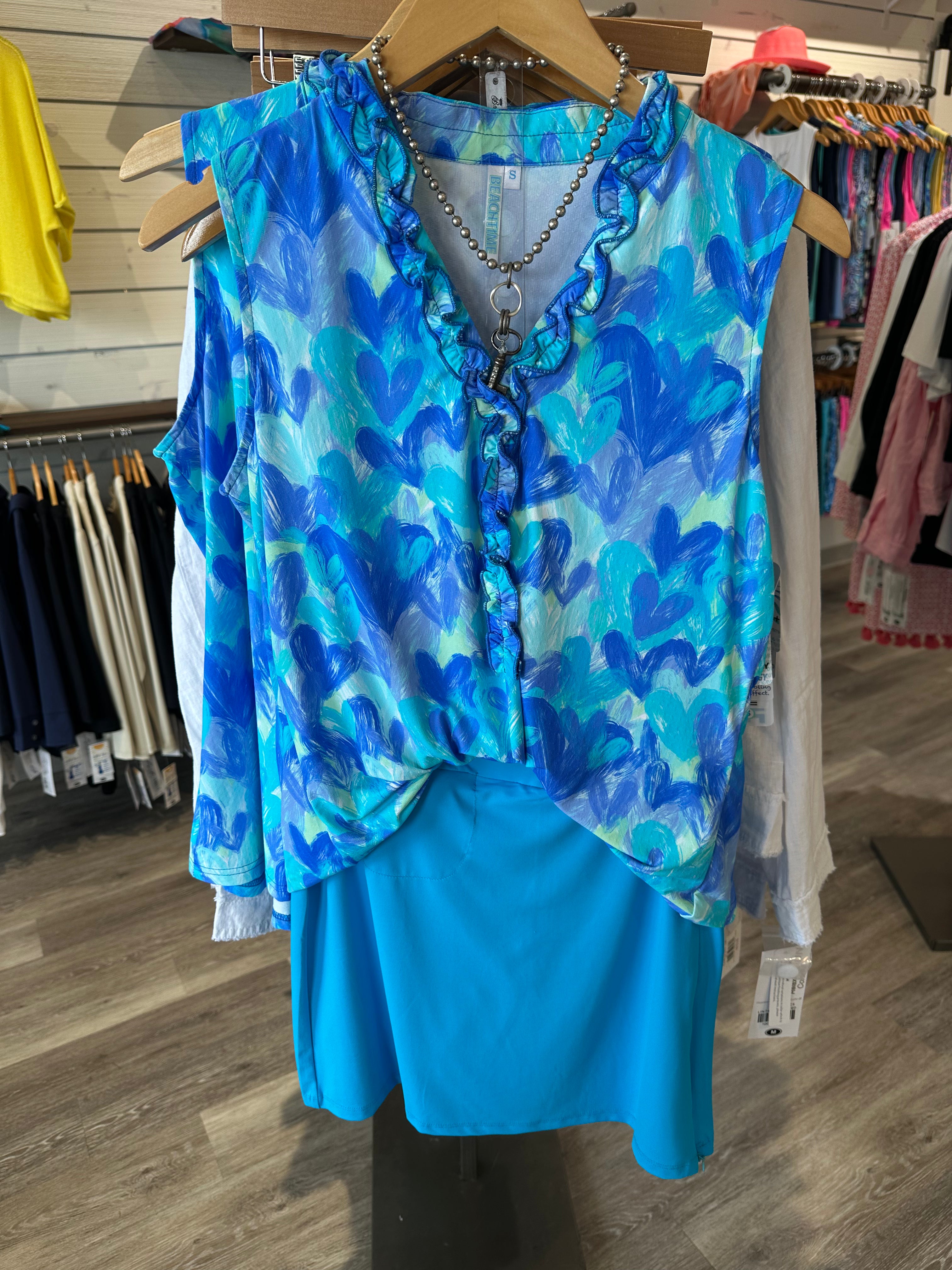 Sleeveless Ruffle Tank- HRTB