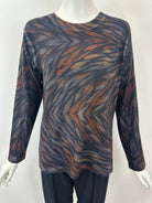 Long Sleeve Arrow Print Hacci Top
