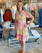 Experience effortless style with our Charlie B Spring/Summer 2025 Printed Sleeveless V Neck Dress. Featuring a stylish tiered design and a flattering v-neckline, our dress is perfect for any occasion. Made with high-quality materials, it offers both comfort and durability. Upgrade your wardrobe with this Must-Have Piece Today

100% Cotton