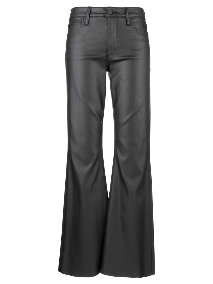 Stella High Rise Fab Ab Coated Flare with Raw Hem