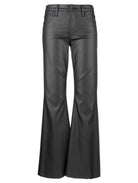 Stella High Rise Fab Ab Coated Flare with Raw Hem