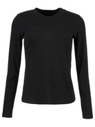 Noelie Scoop Neck Long Sleeve Knit Top- black