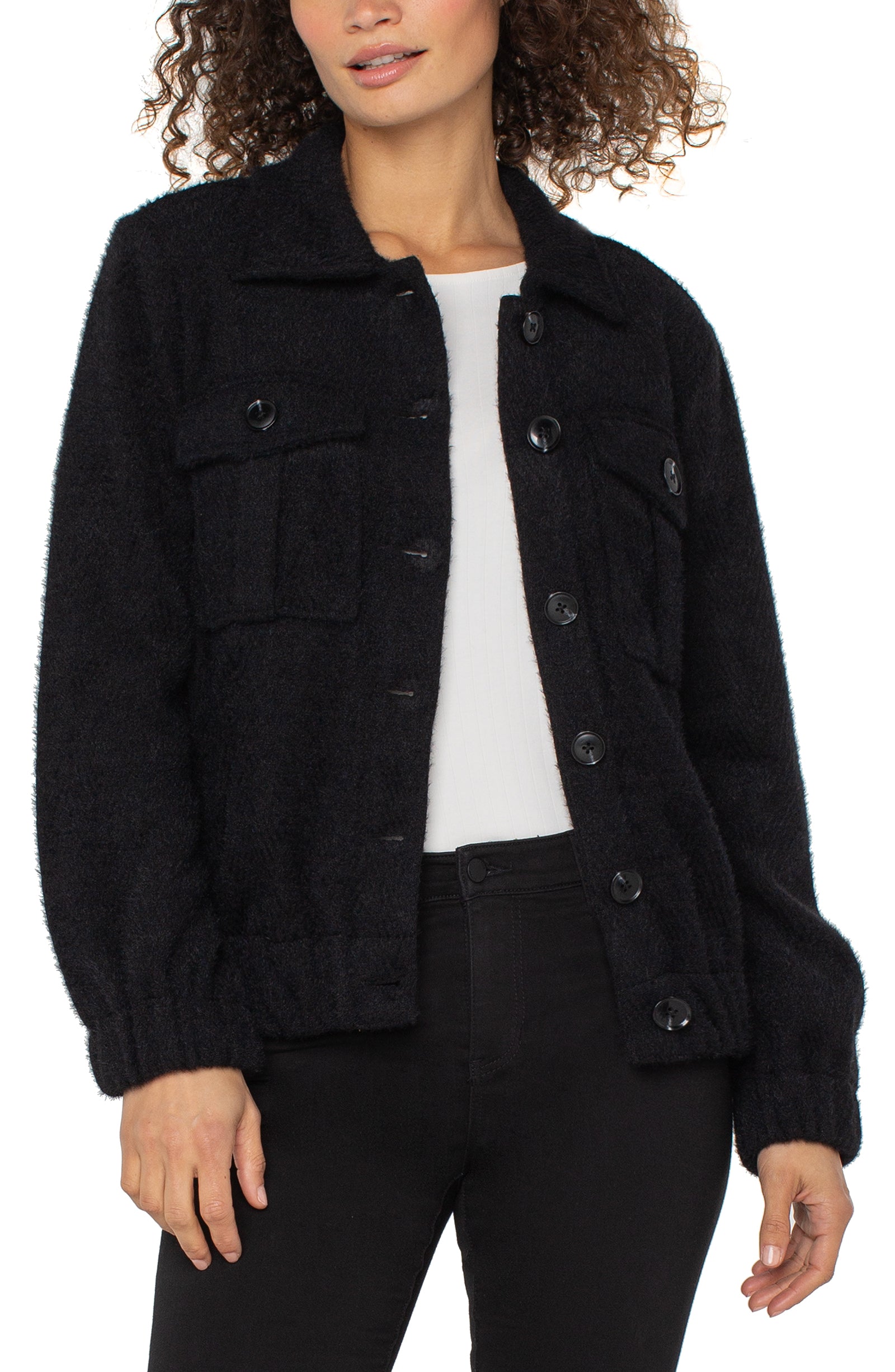 Collared Bomber Jacket with Pockets