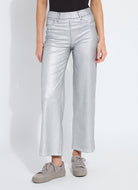 Metallic Coated Wide Leg Denim