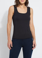 Evie Scoop Neck Tank- black