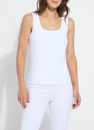 Evie Scoop Neck Tank- white