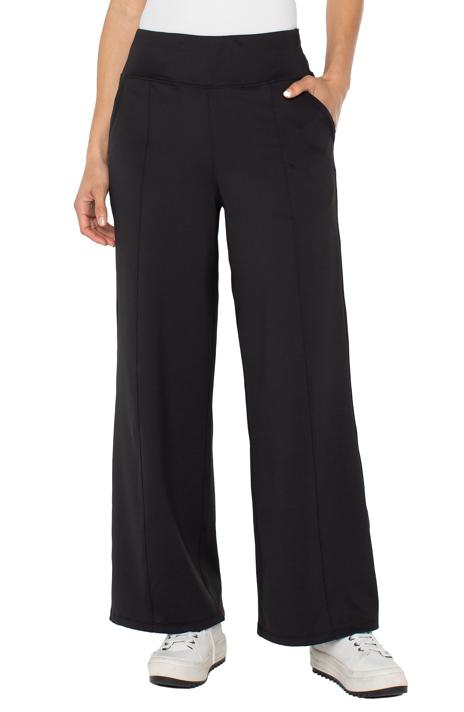 Wide Leg Tech Pant- black