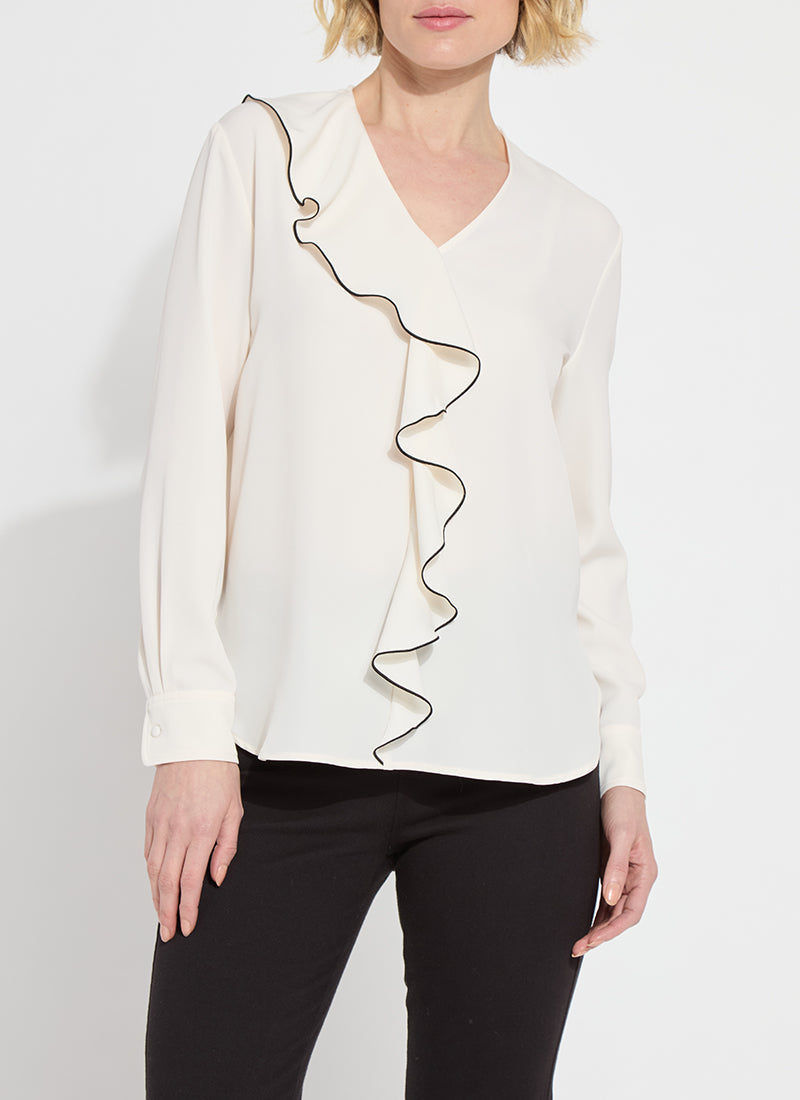 Marianne V-Neck Ruffle Blouse