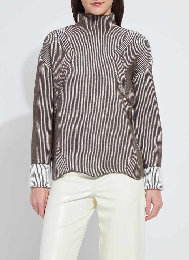 Hyacinth Cozy Rib Scallop Edge Pullover