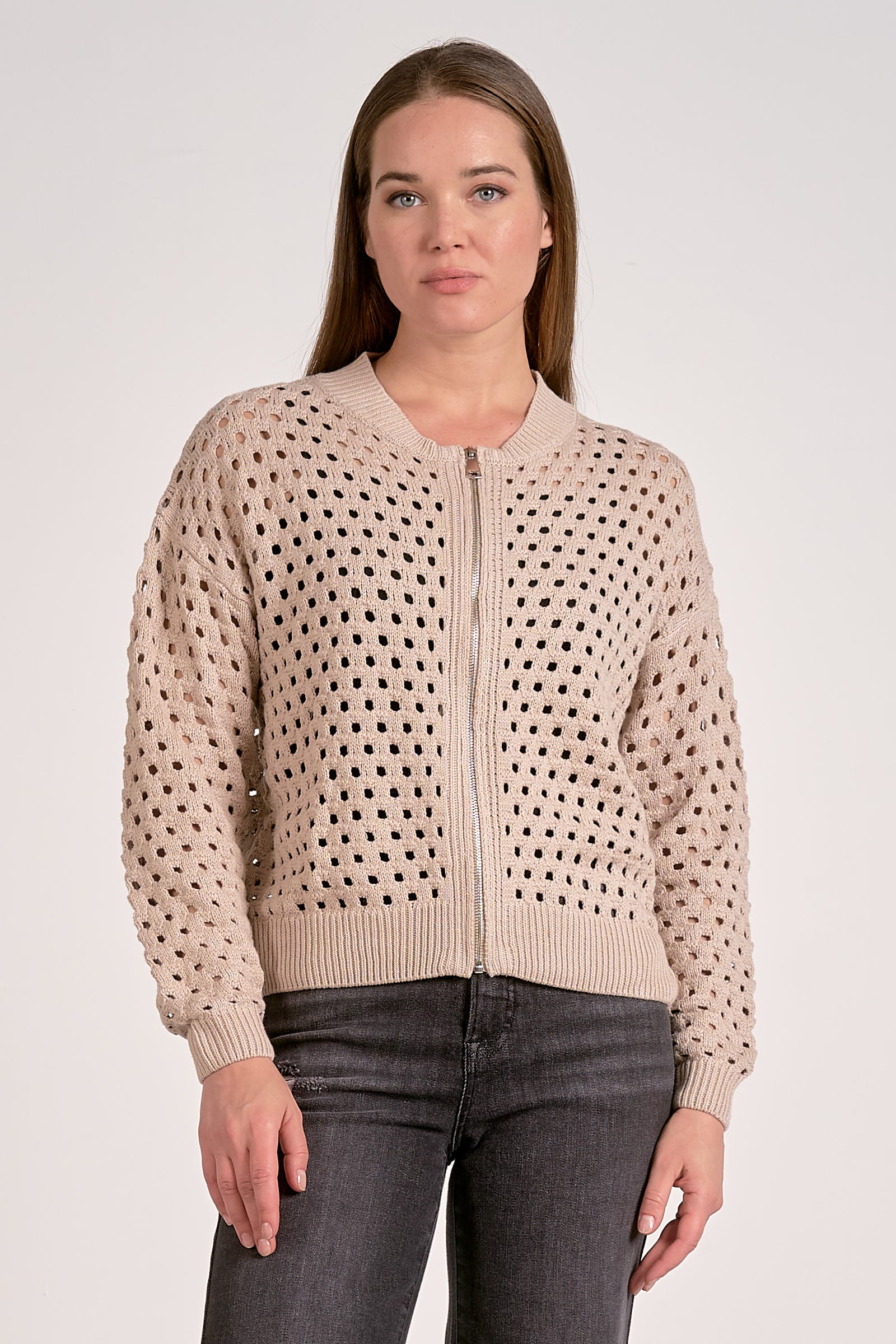 Sweater Zip Up Cardigan