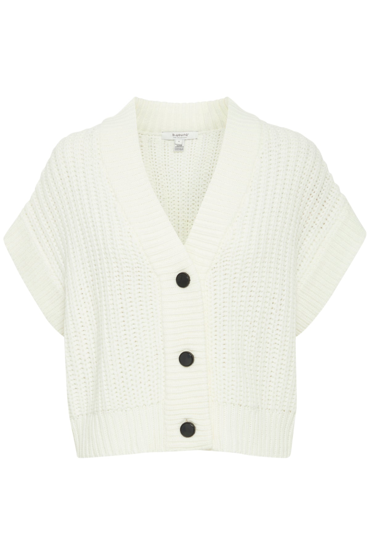 Short Sleeve Button Up Cardigan- marshmallow