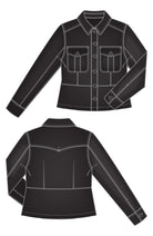 Peplum Hem Trucker Jacket- black