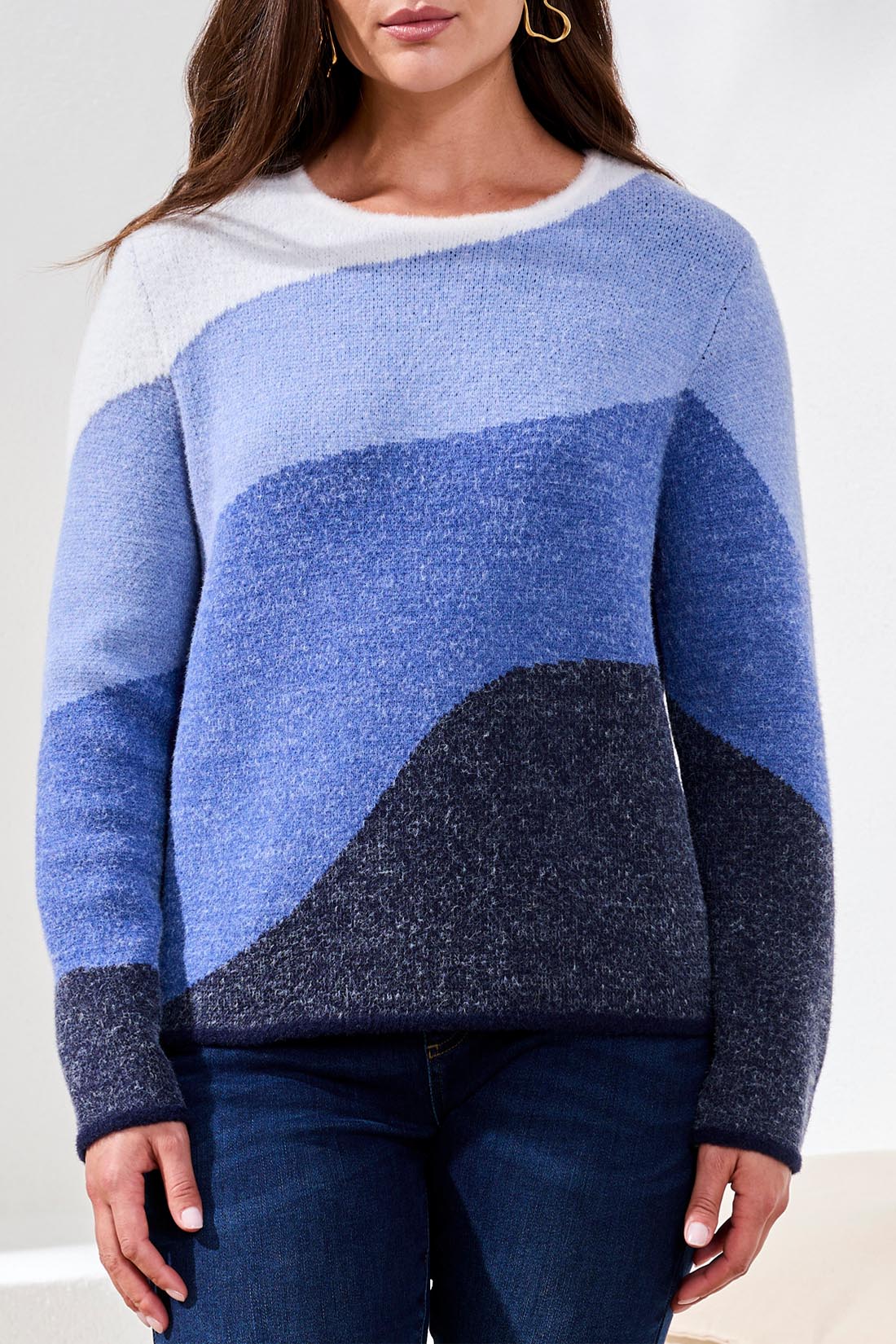 Crew Neck Jacquard Sweater