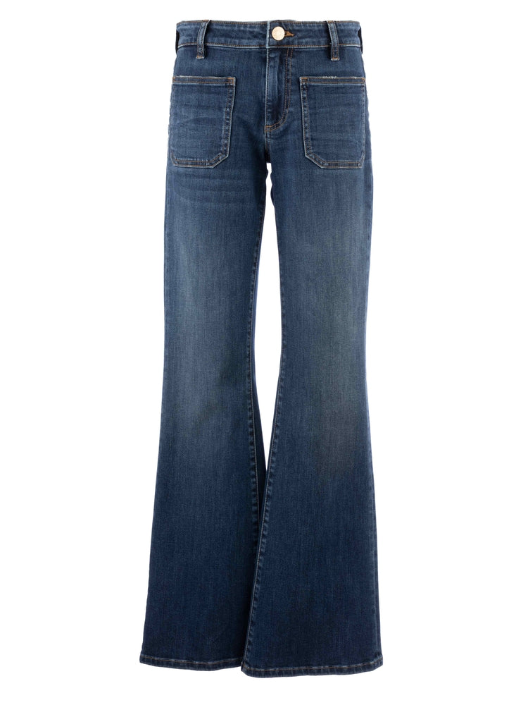 Ana Flare with Patch Pockets Denim
