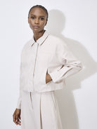 Soft Tailored Crop Jacket- cream