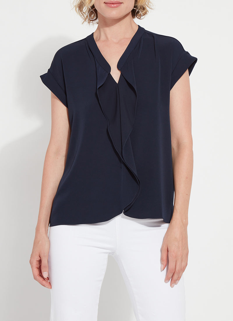 Stretch and Go Top- navy