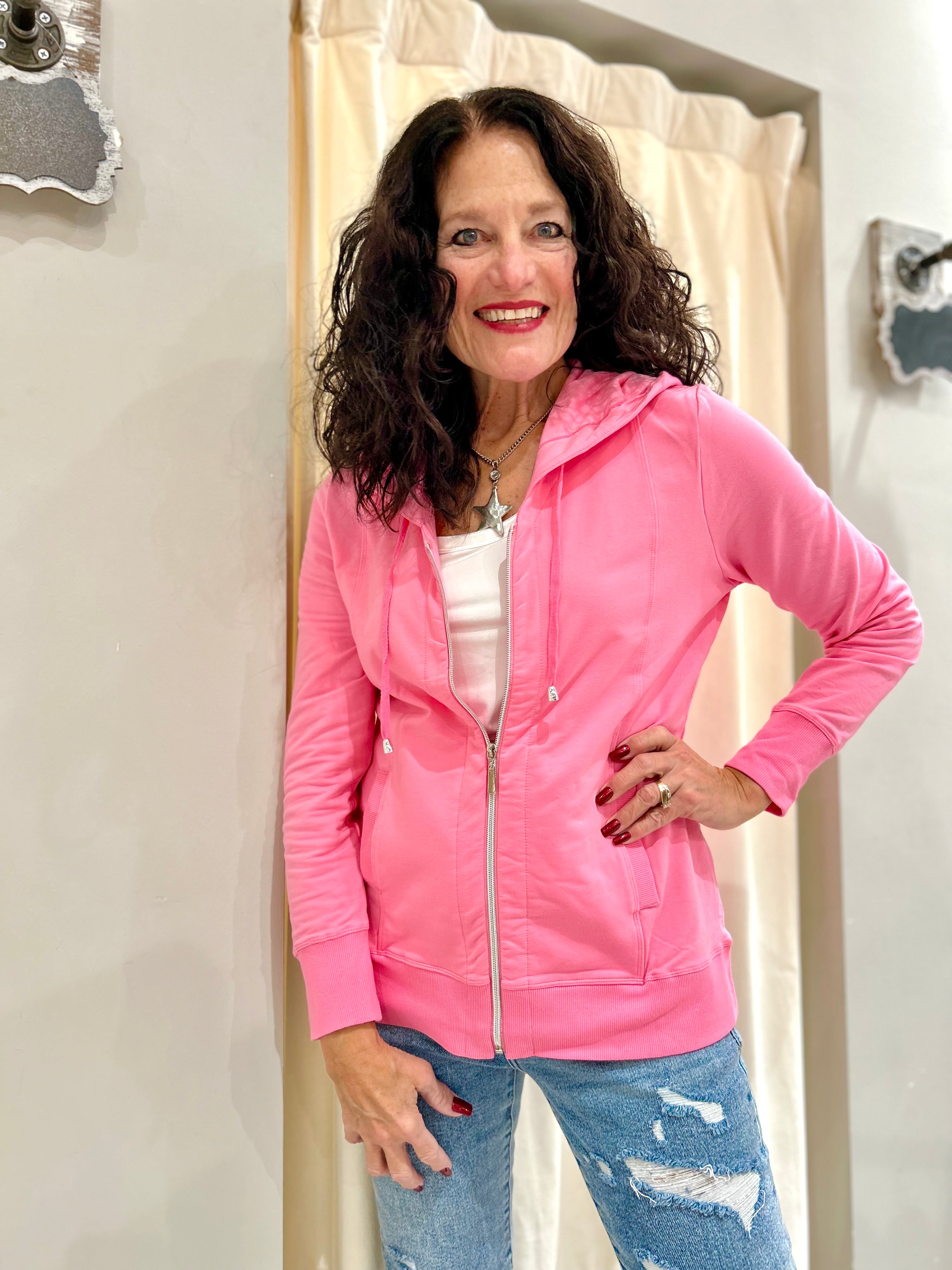 Mainstream Boutique Stillwater Womens Springtime Zip Up Hoodie