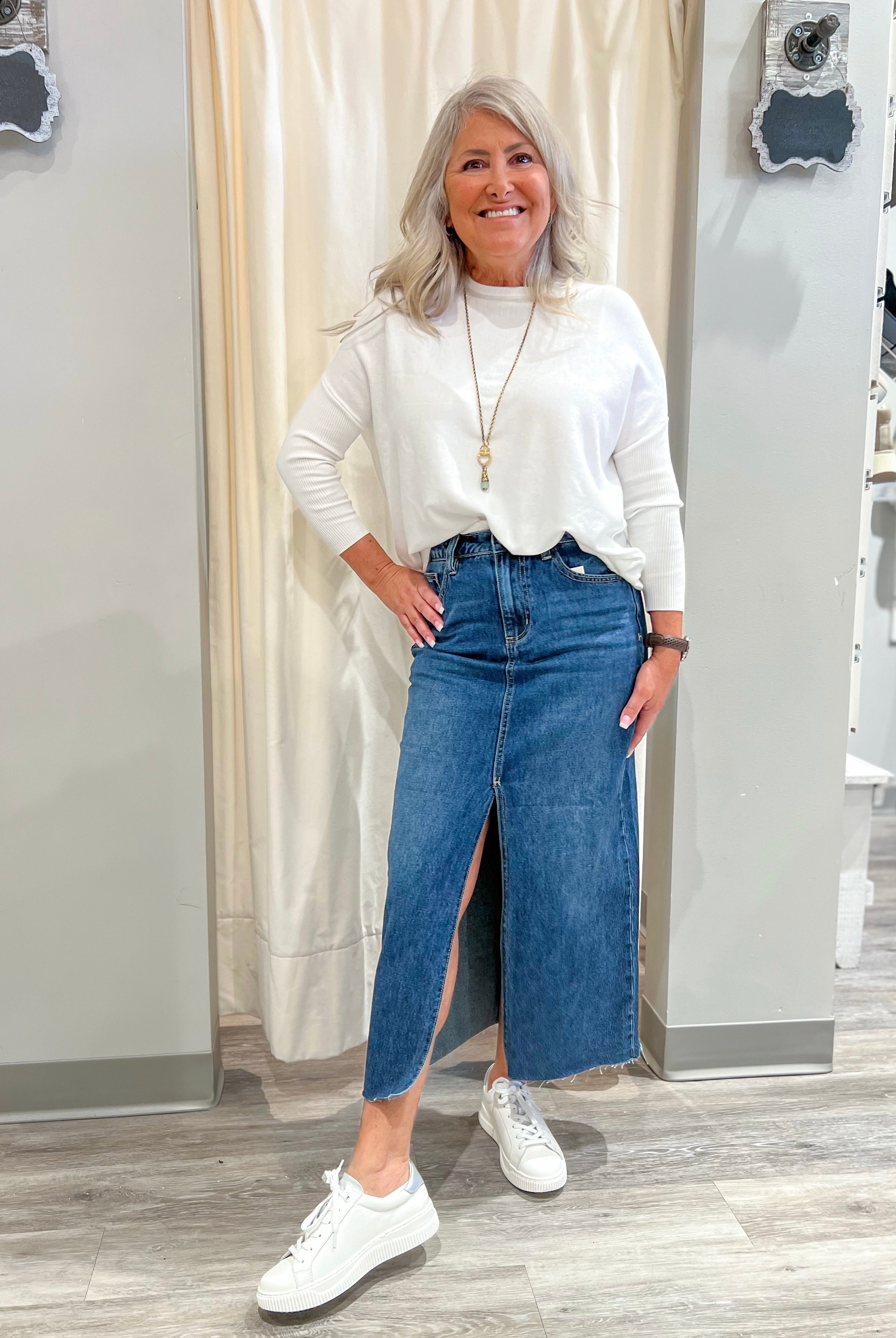 Mainstream Boutique Stillwater Trendy Denim Skirt