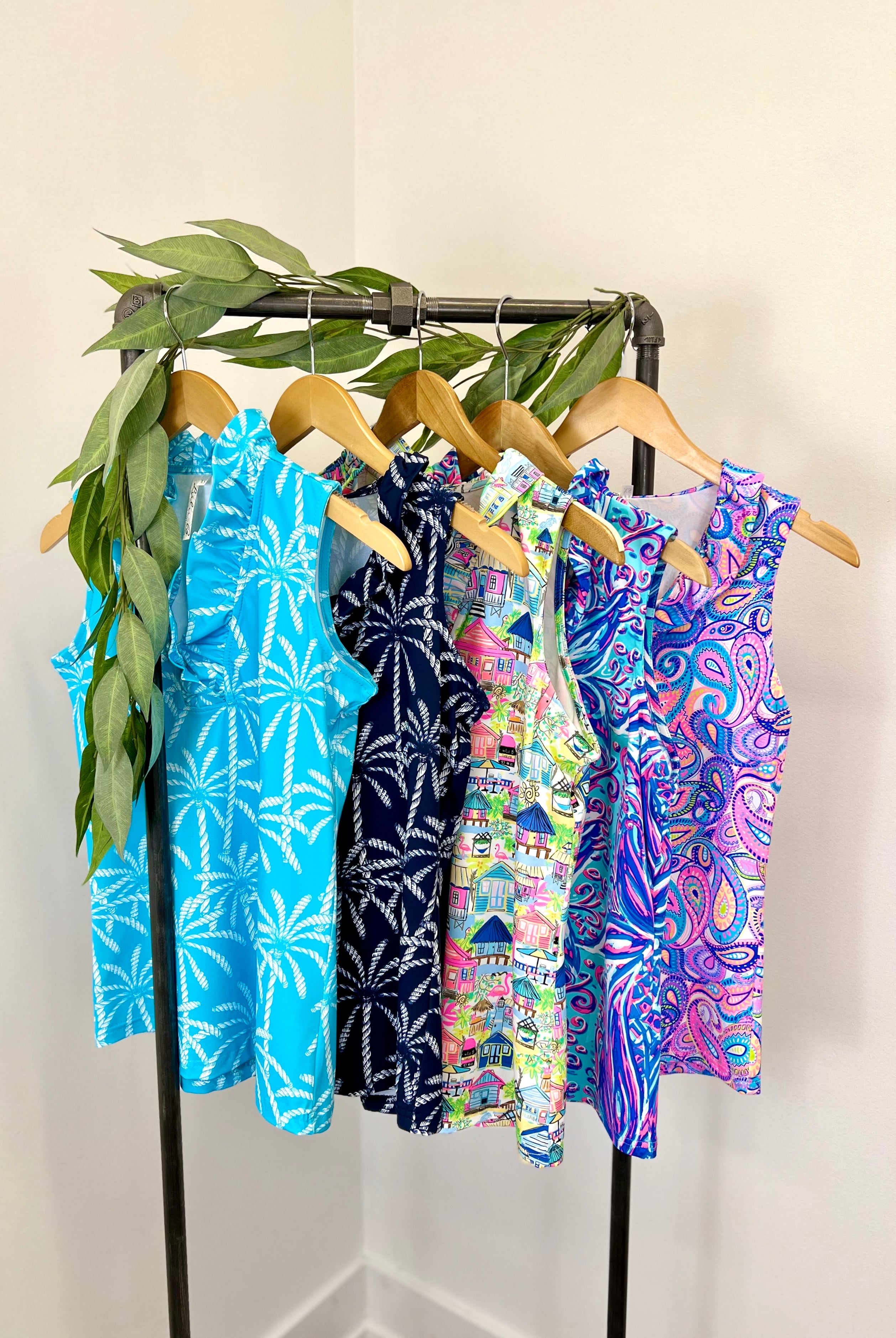 Mainstream Boutique Stillwater Women’s Printed Sleeveless Ruffle Top
