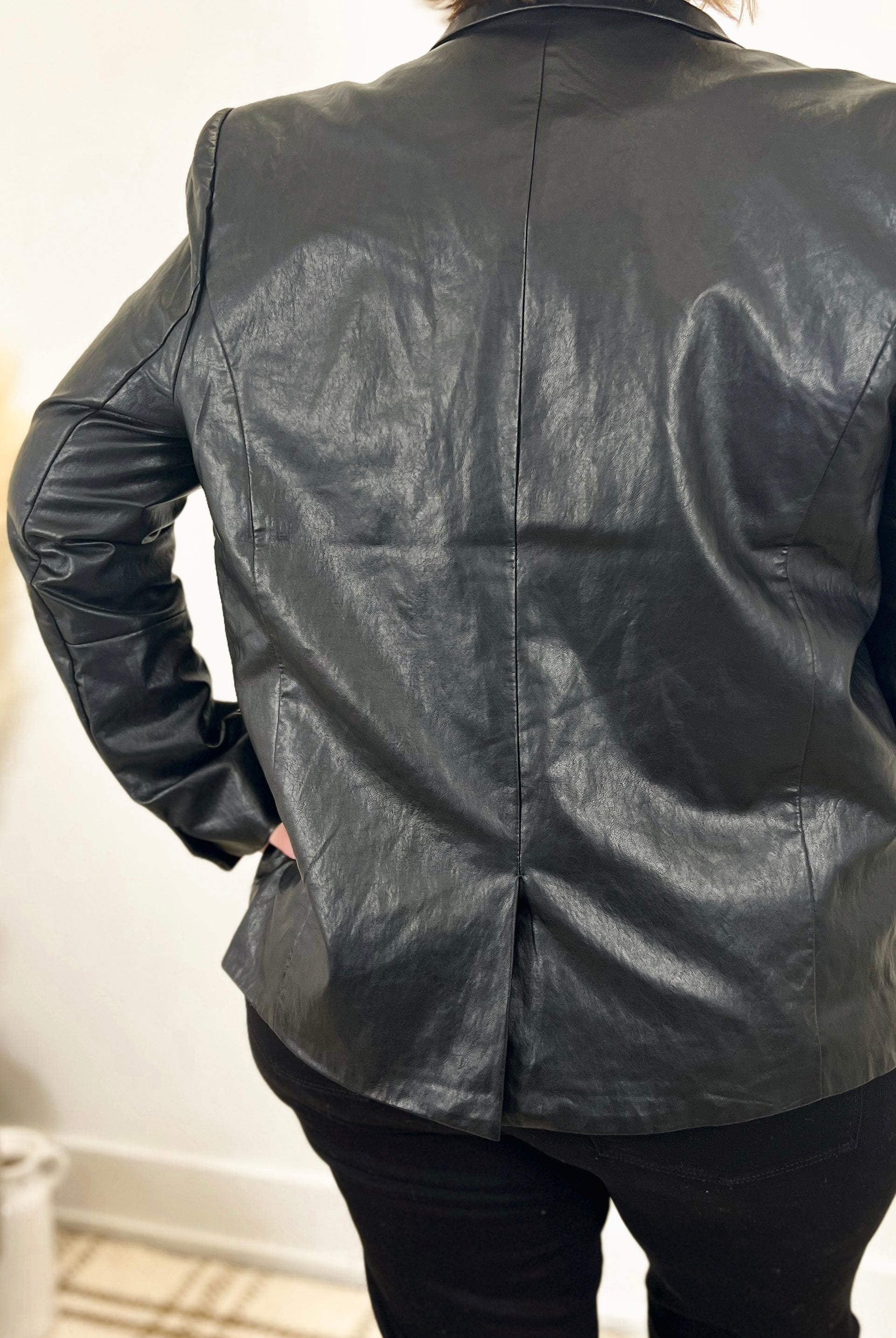 Mainstream Boutique Stillwater Faux Leather Blazer