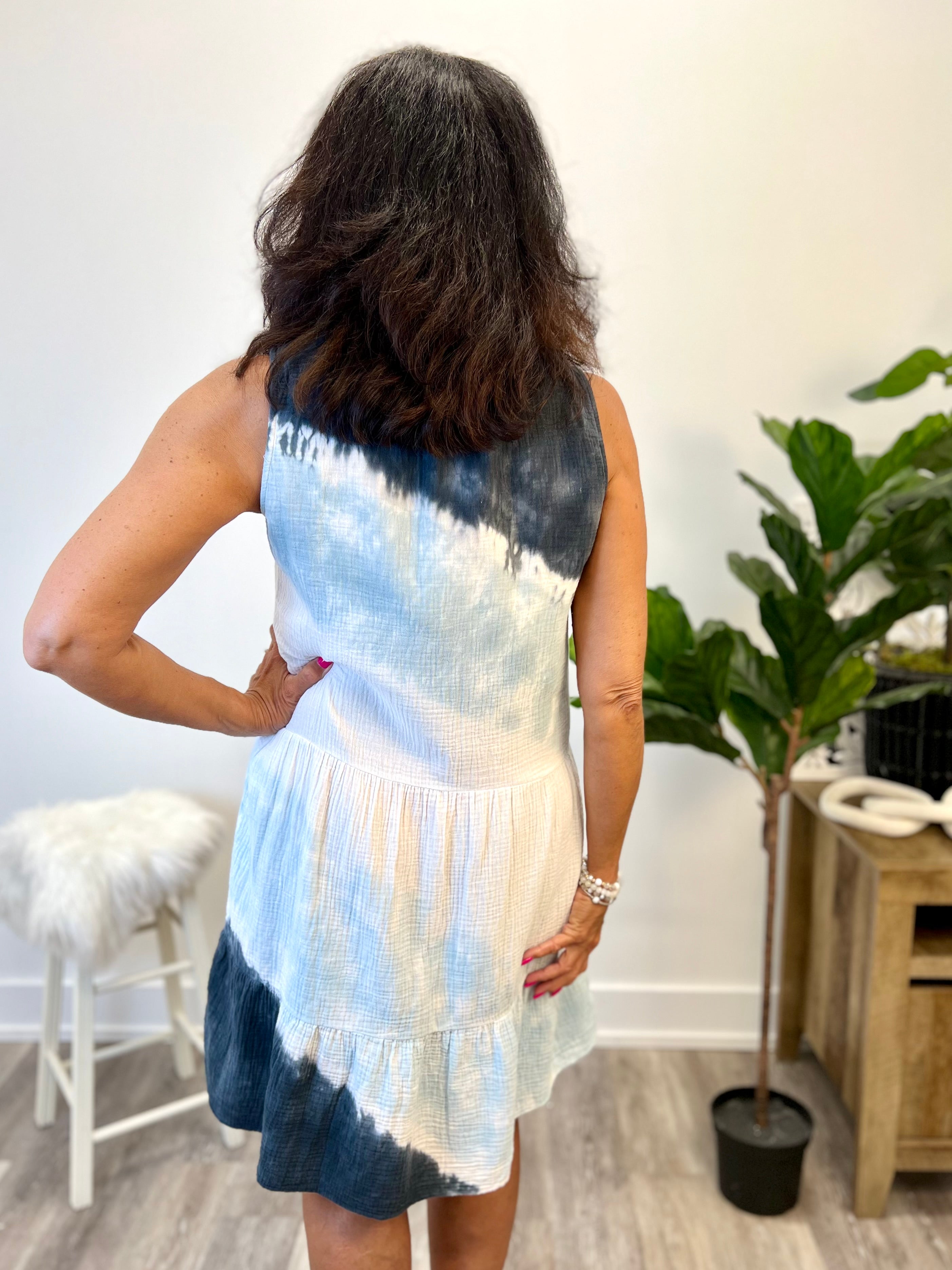 Mainstream Boutique Stillwater Women’s Tie-Dye Bubble Cotton Dress