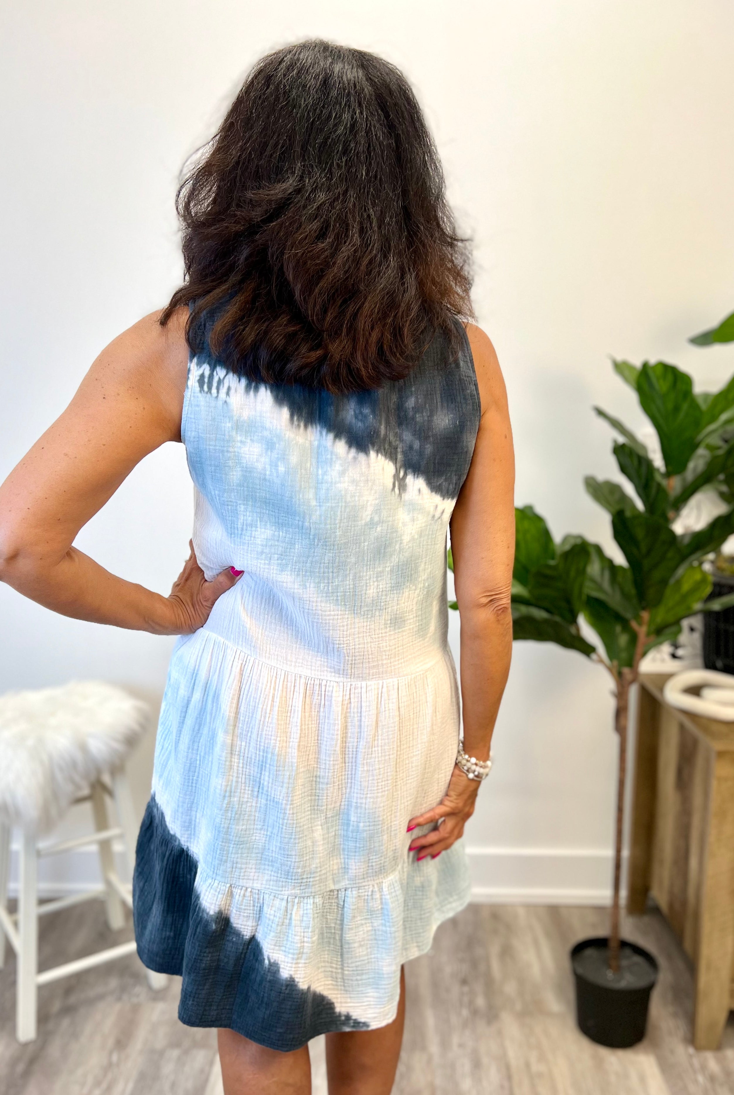 Mainstream Boutique Stillwater Women’s Tie-Dye Bubble Cotton Dress
