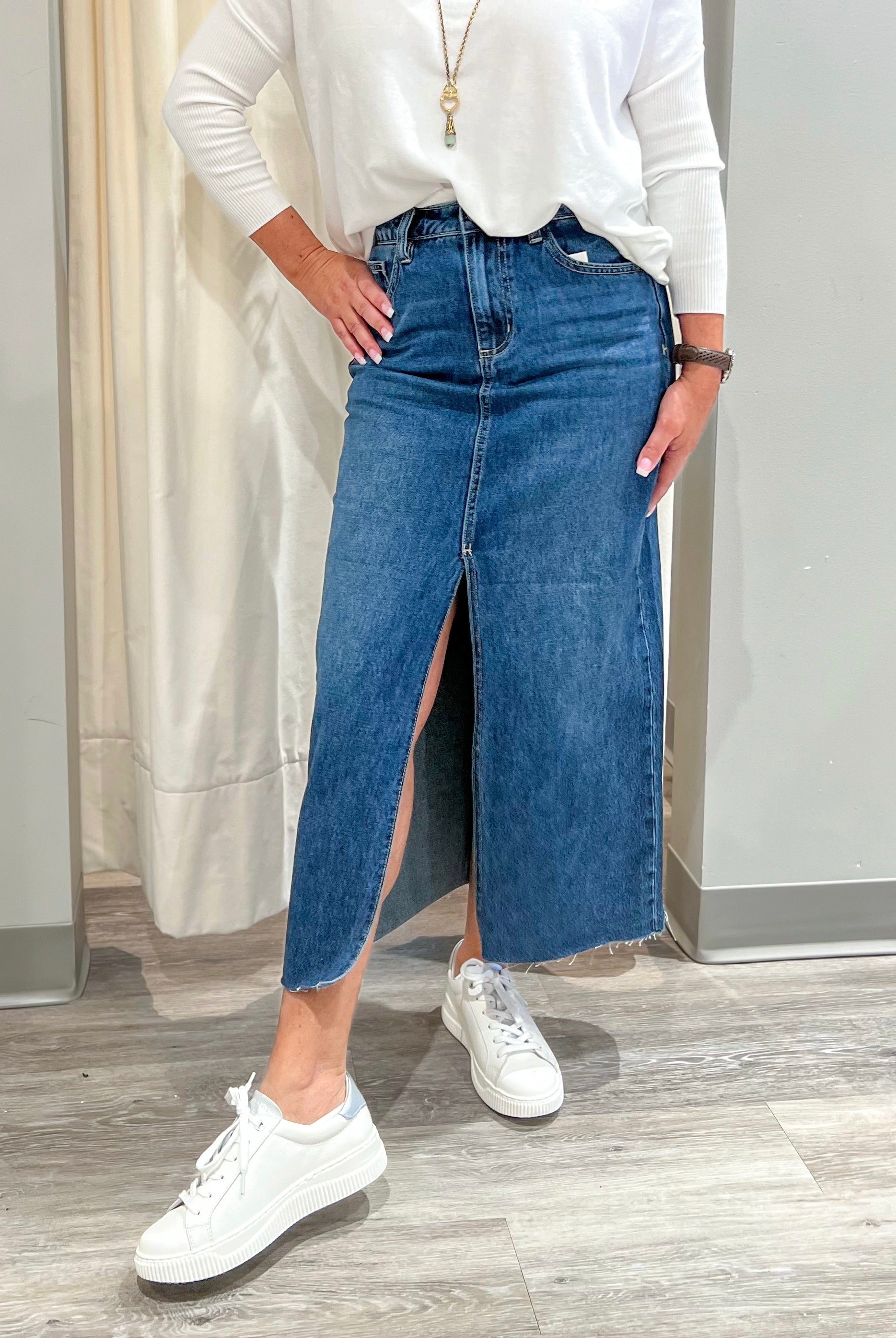 Mainstream Boutique Stillwater Trendy Denim Skirt