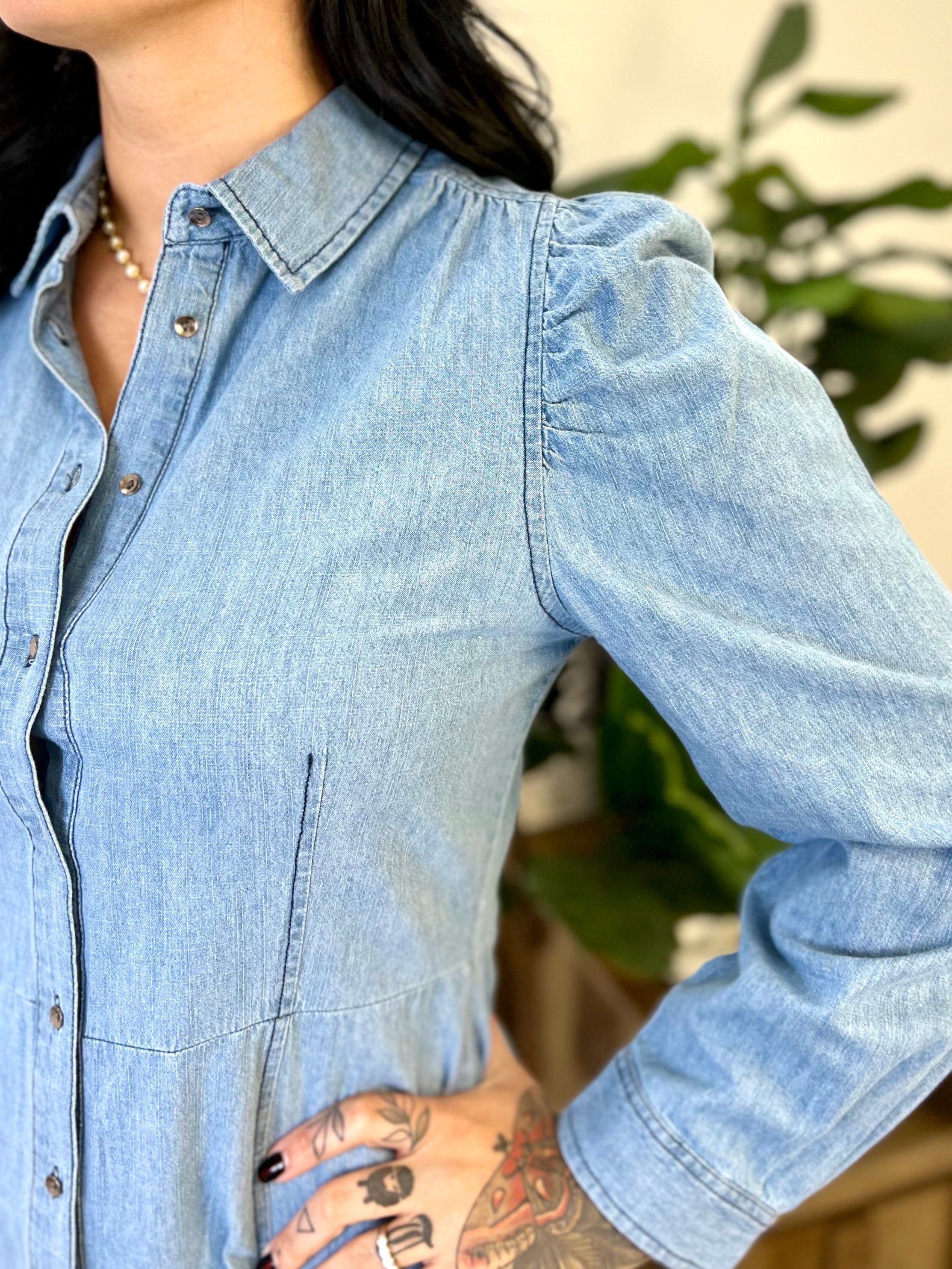 Mainstream Boutique Stillwater Denim Button Down Dress