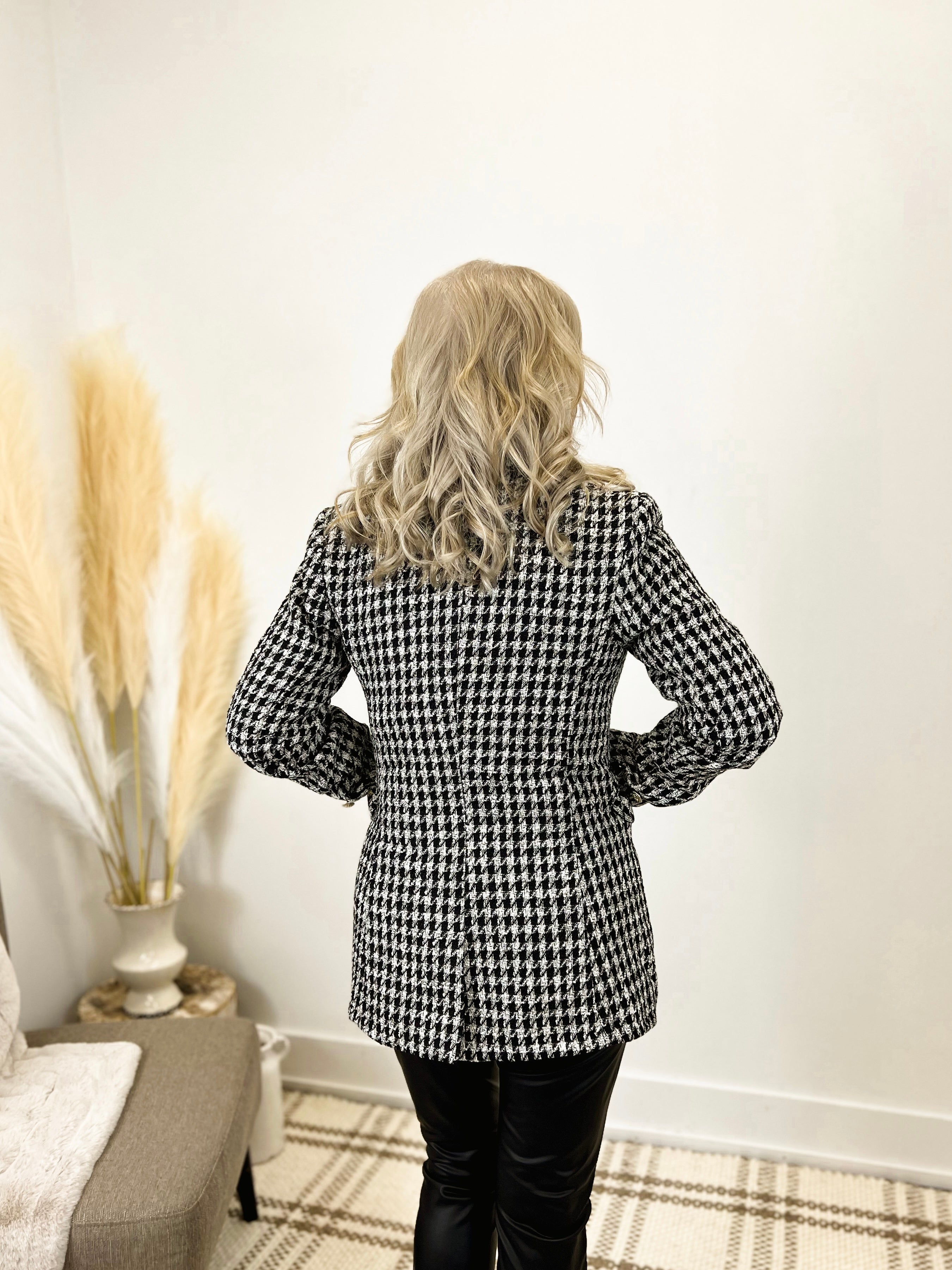Mainstream Boutique Stillwater Houndstooth Blazer