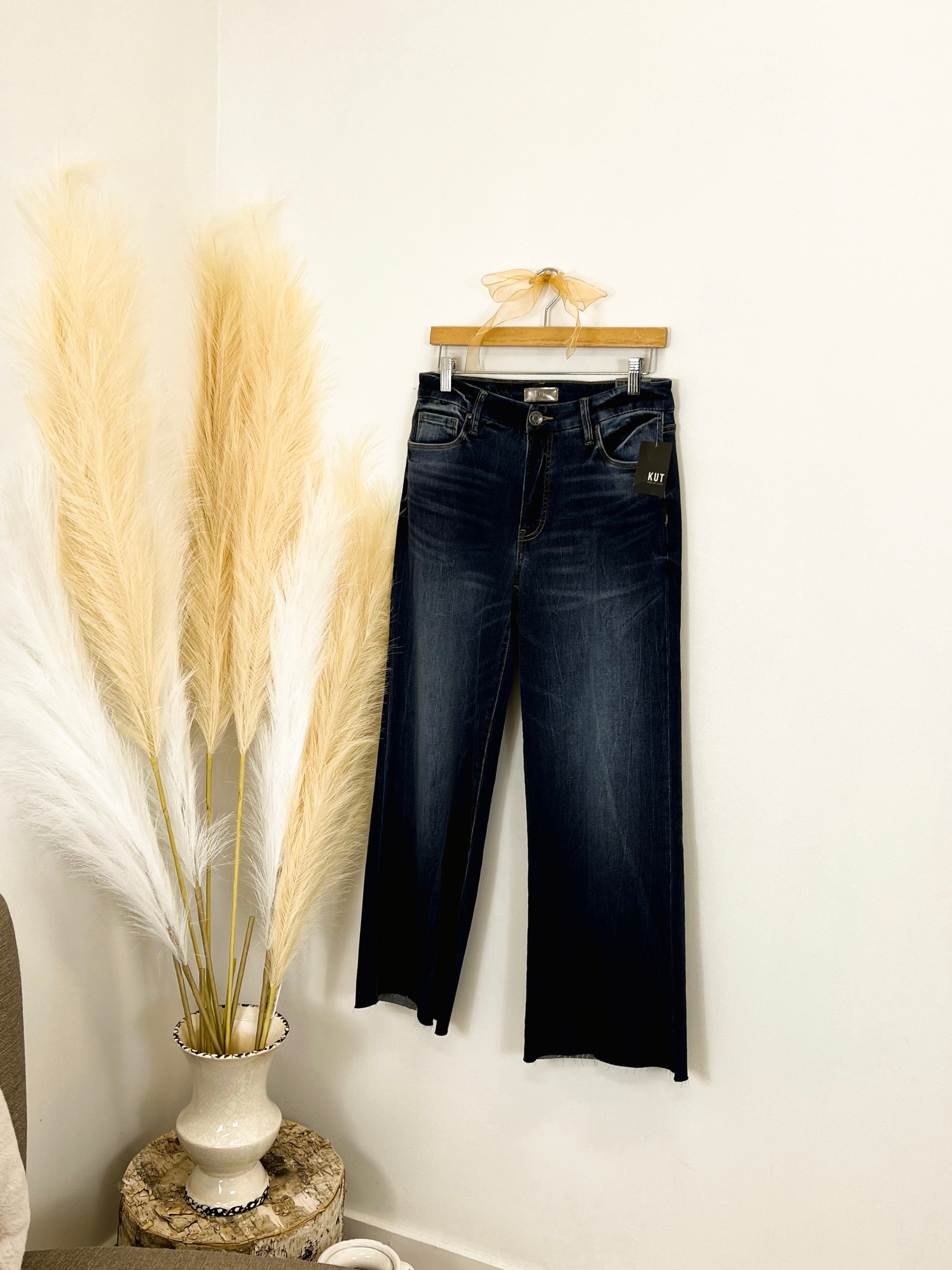 Mainstream Boutique Stillwatrer Wide Leg Denim with Raw Hem