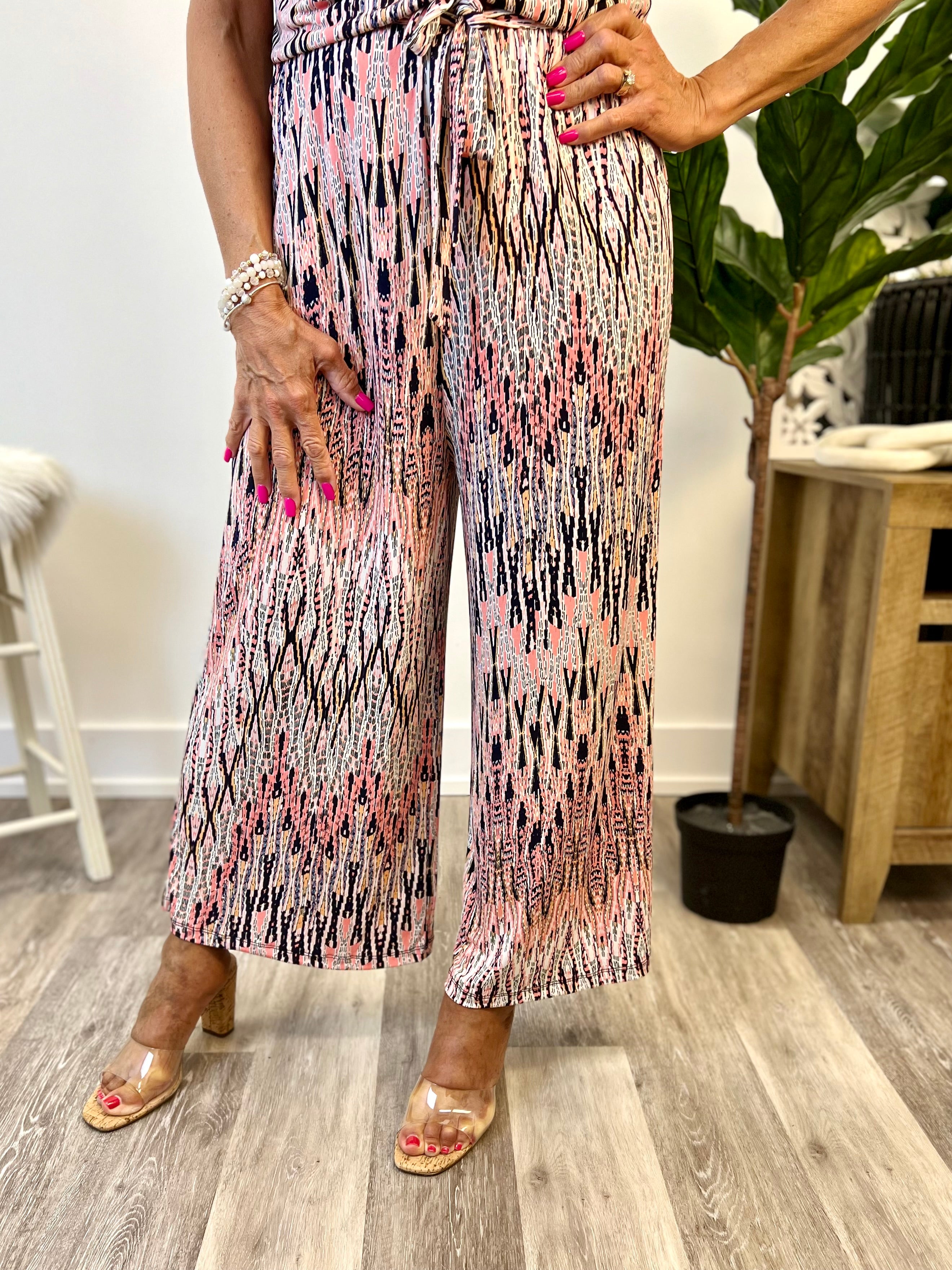 Mainstream Boutique Cropped On/Off Shoulder Jumpsuit